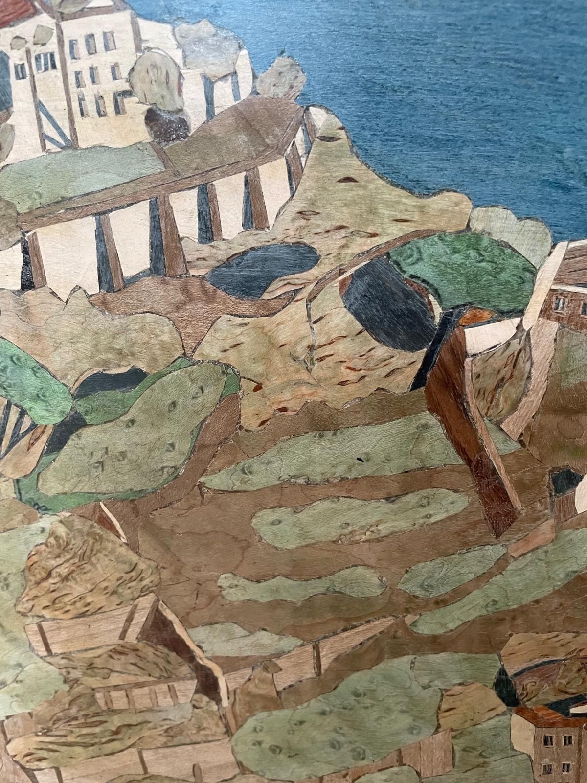 photo furniture Exquisite Marquetry Depiction Of Amalfi Italy