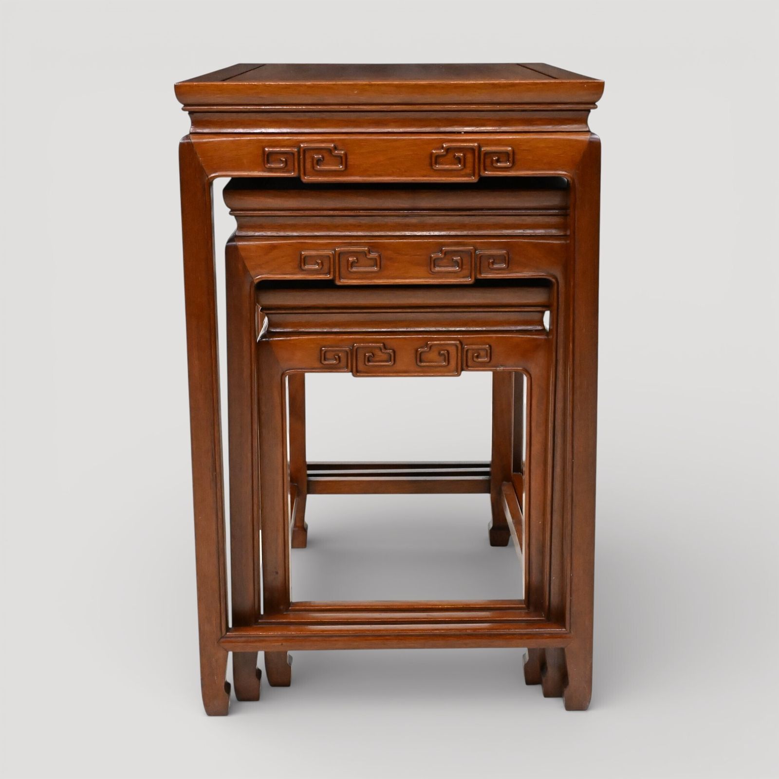 photo for sale Chinese Nest Of Tables Teak/Rosewood Carvings 3 Side Tables Free Uk Delivery*