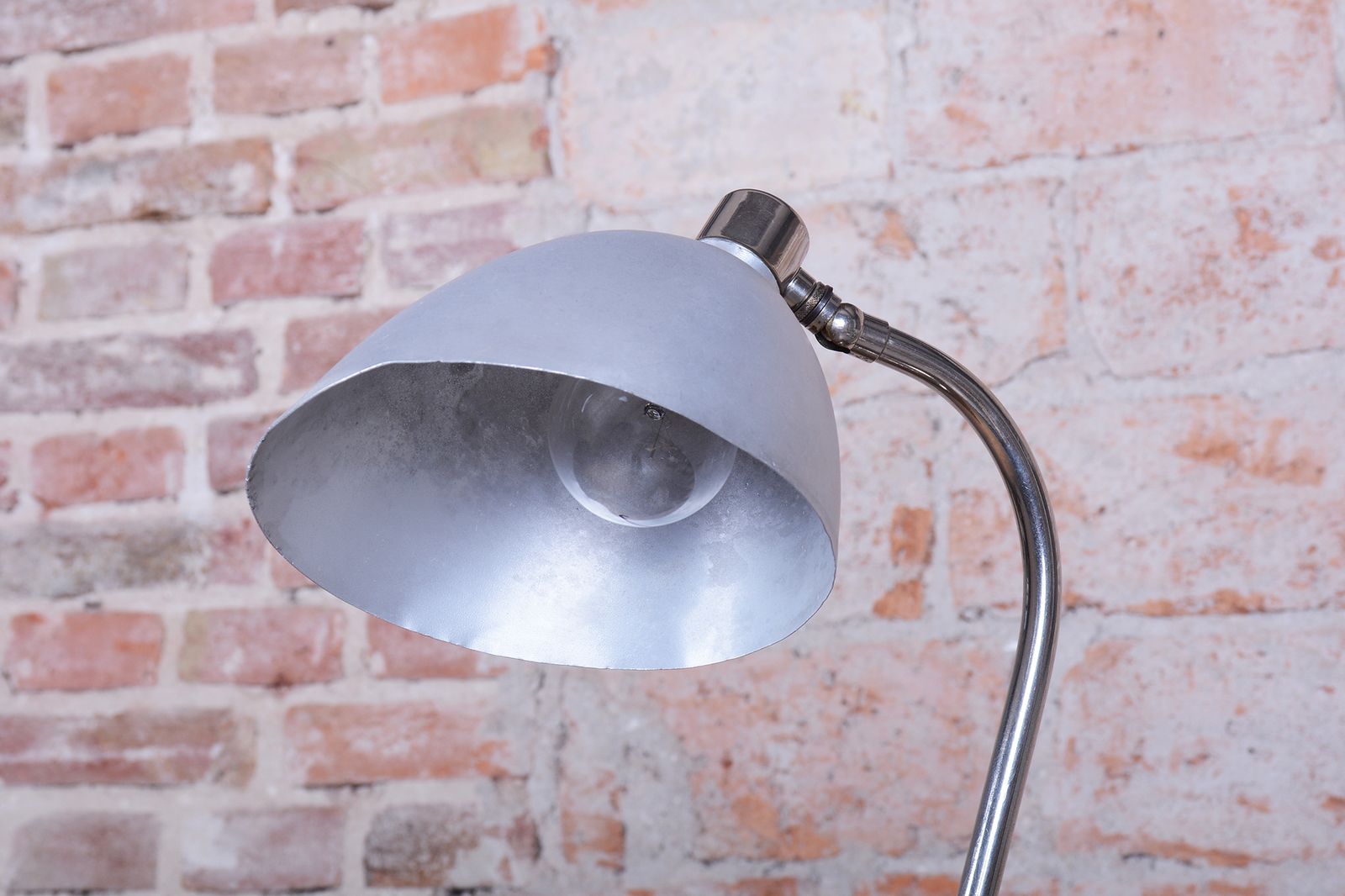 Restored Bauhaus Table Lamp, By Franta Anýž, Chrome, Aluminium, Czech, 1930s photo for sale