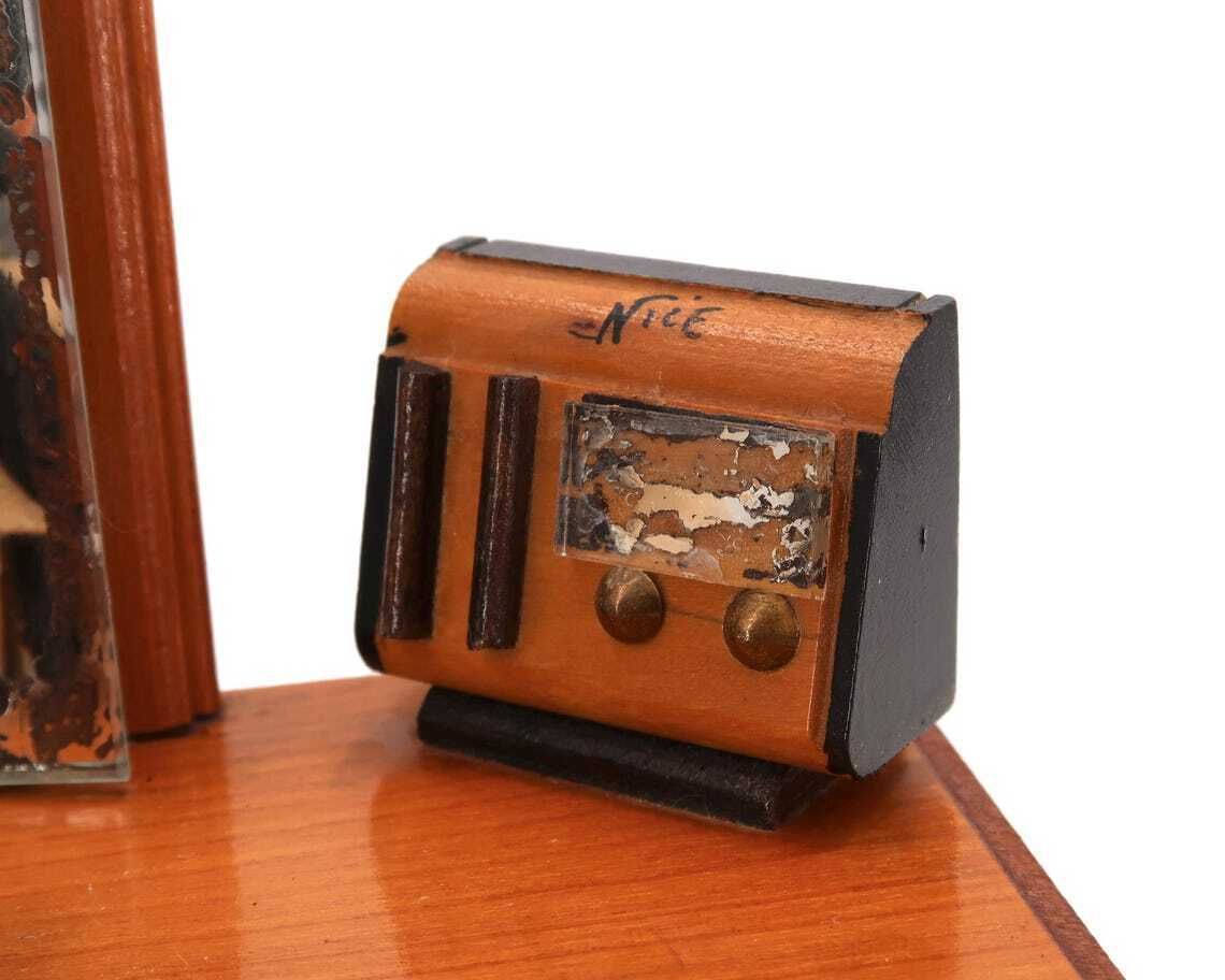 French Musical Jewelry Box With Dancers In The Shape Of A Dressing Table 1950s  Music Musician Dance Home Decor Collectible Nice City photo 528.0