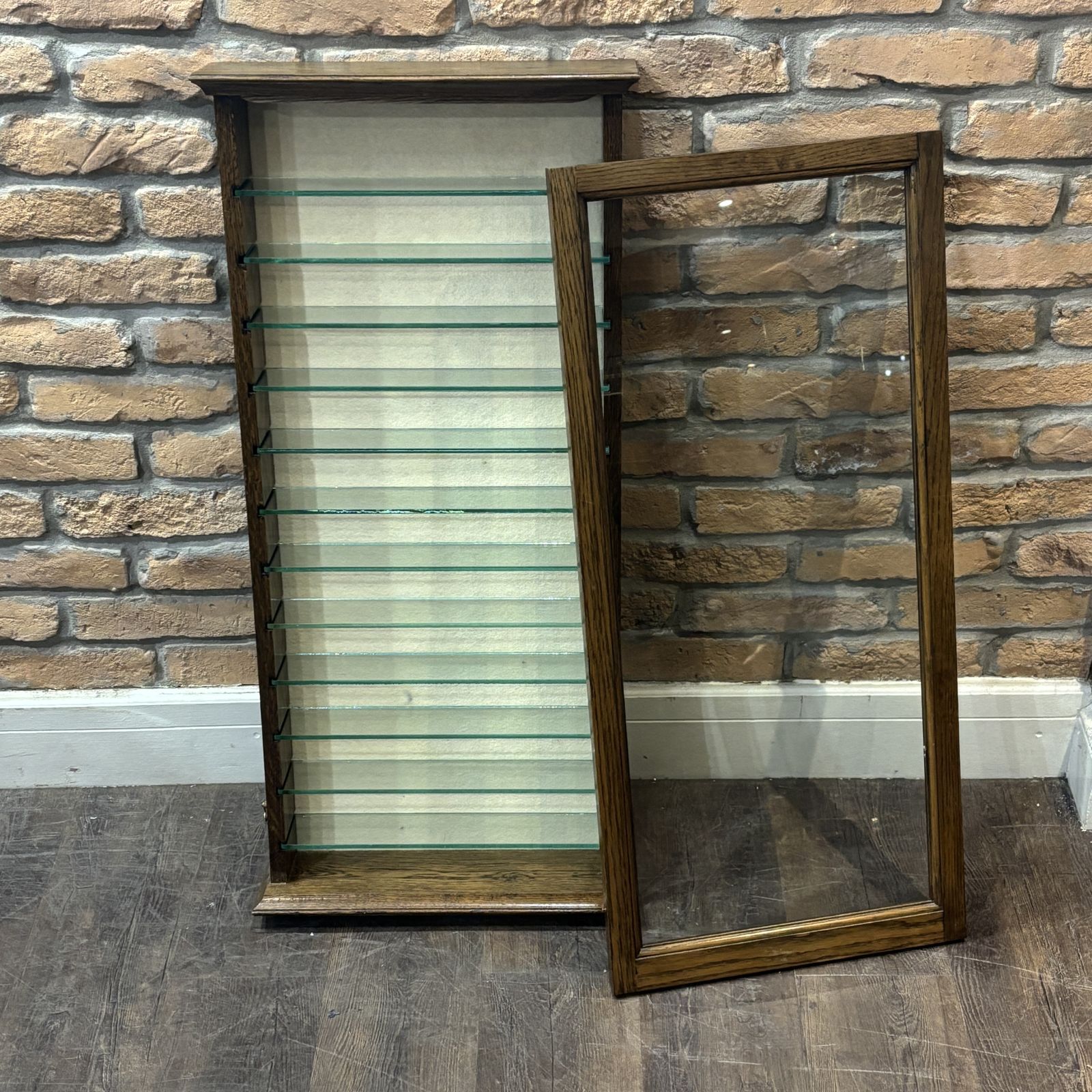 Edwardian Style Oak Wall Shop Display Cabinet photo furniture