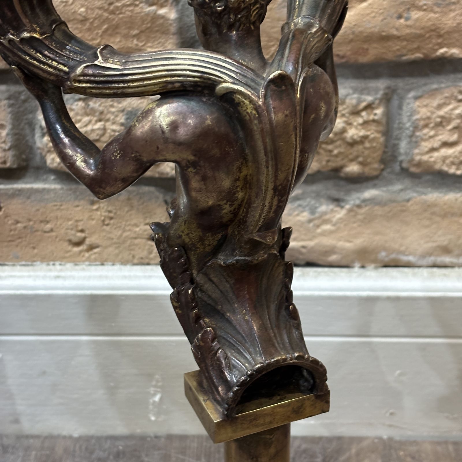 Pair Of Merman Twin Arm Candelabra Lamps photo vintage