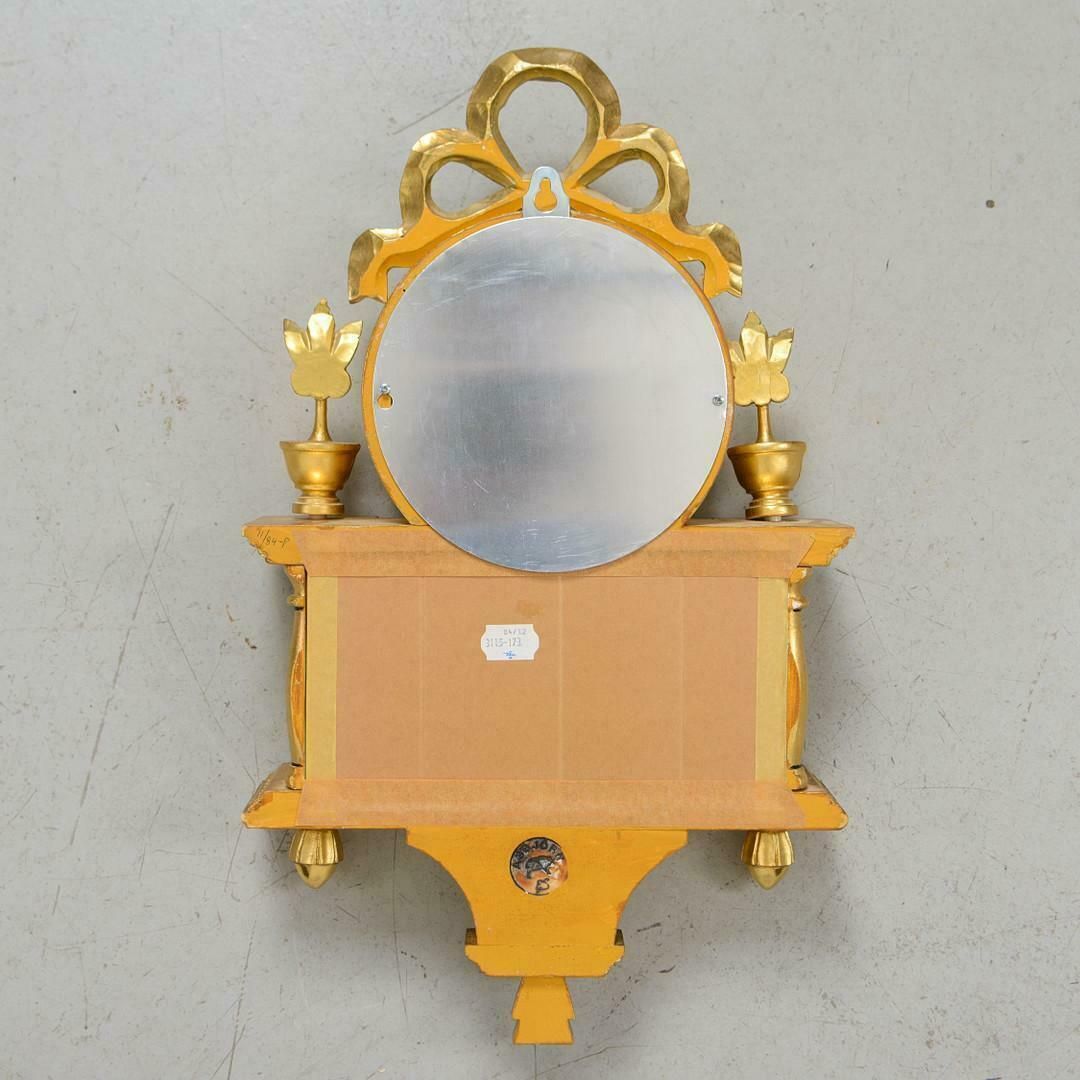 Antique Swedish Gustavian Signed Wall Clock Gilt 1900, Rococo Golden Clock photo furniture