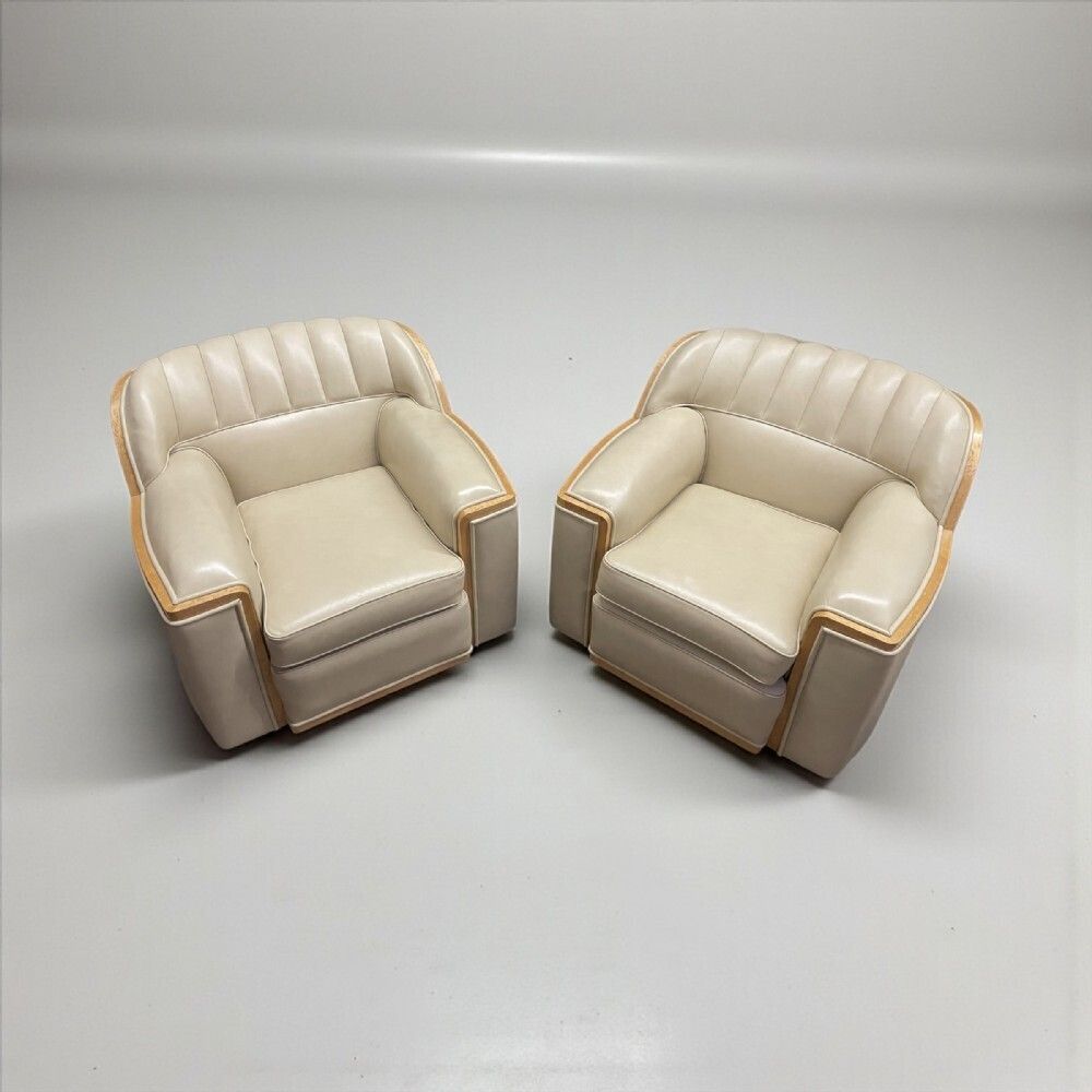 Art Deco Pair Of Armchairs By Hary And Lou Epstein photo vintage