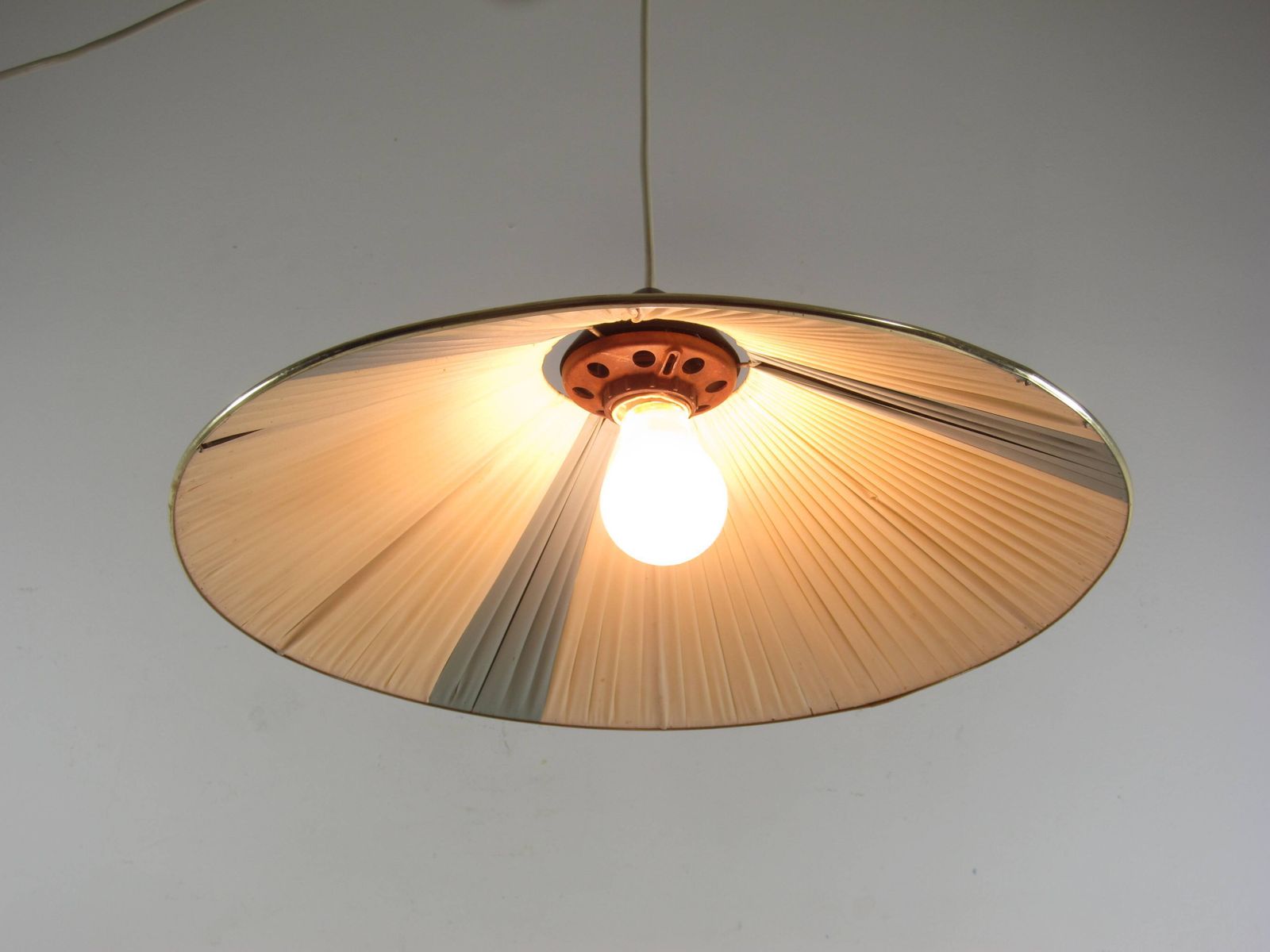 Zeldzame Louis Kalff Philips Hanglamp Met Nylonbanden, Ca. Jaren 1950 photo 493.0