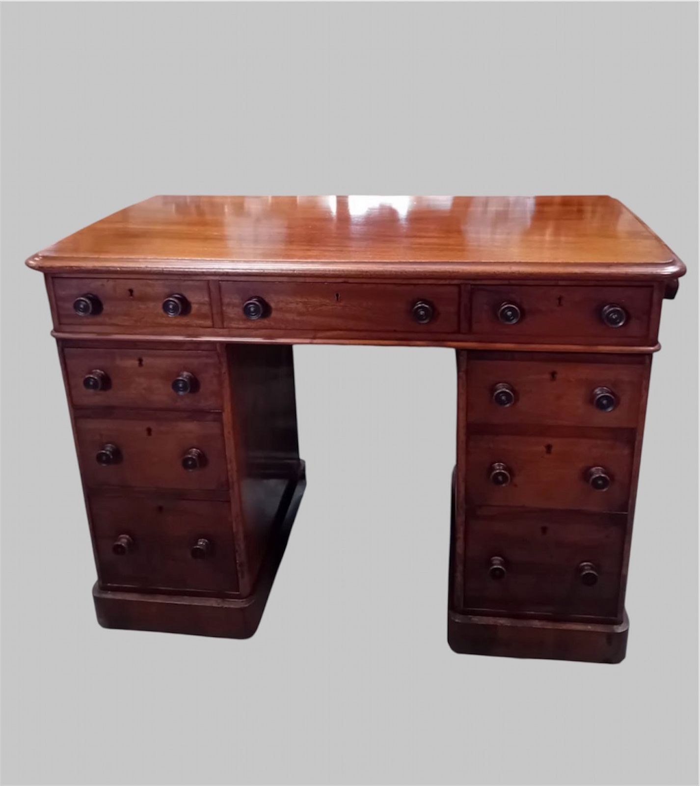 Victorian Walnut Pedestal Desk, C.1860–1880