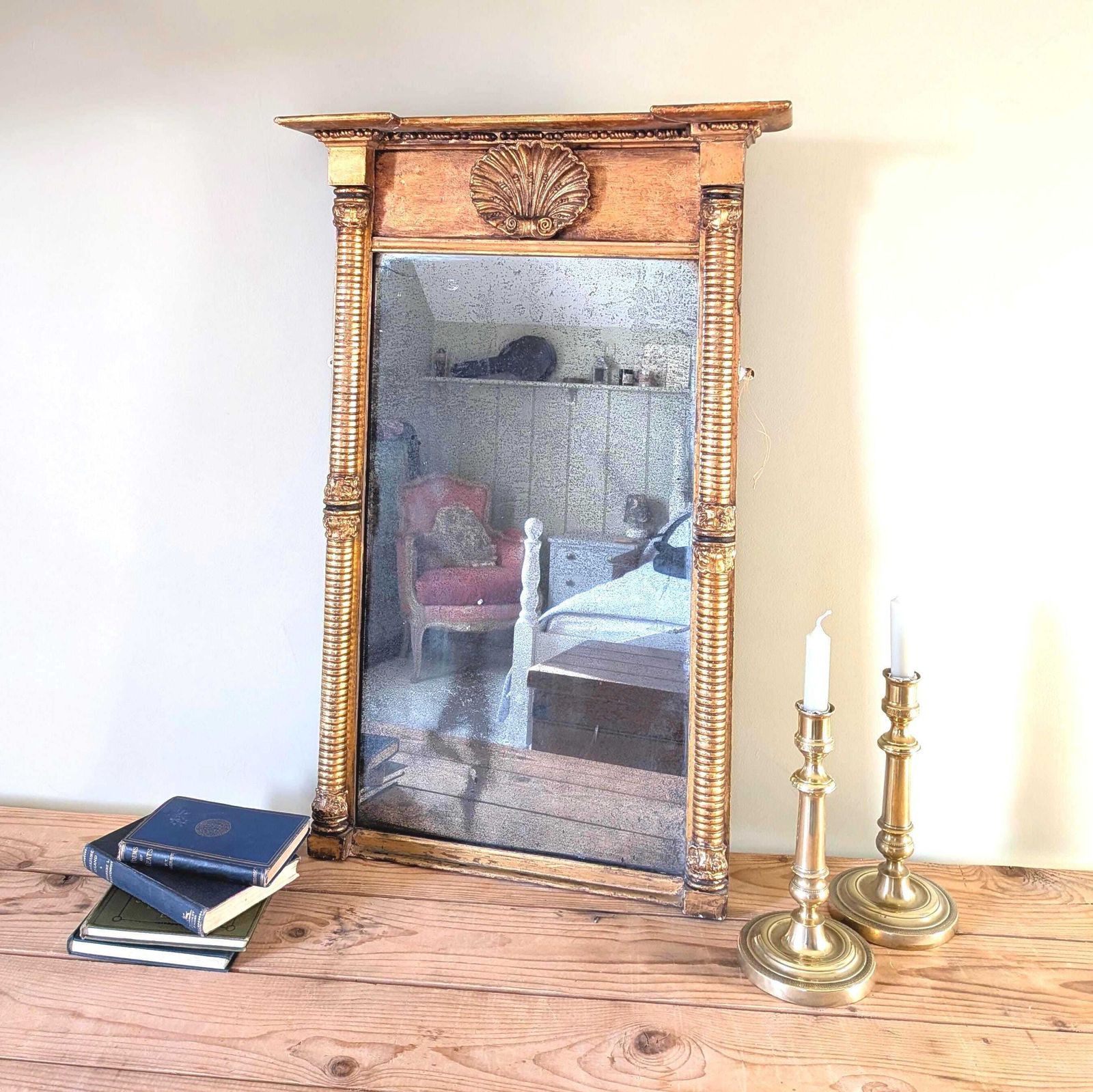 An Antique Regency Gilt Pier Mirror   English C1820
