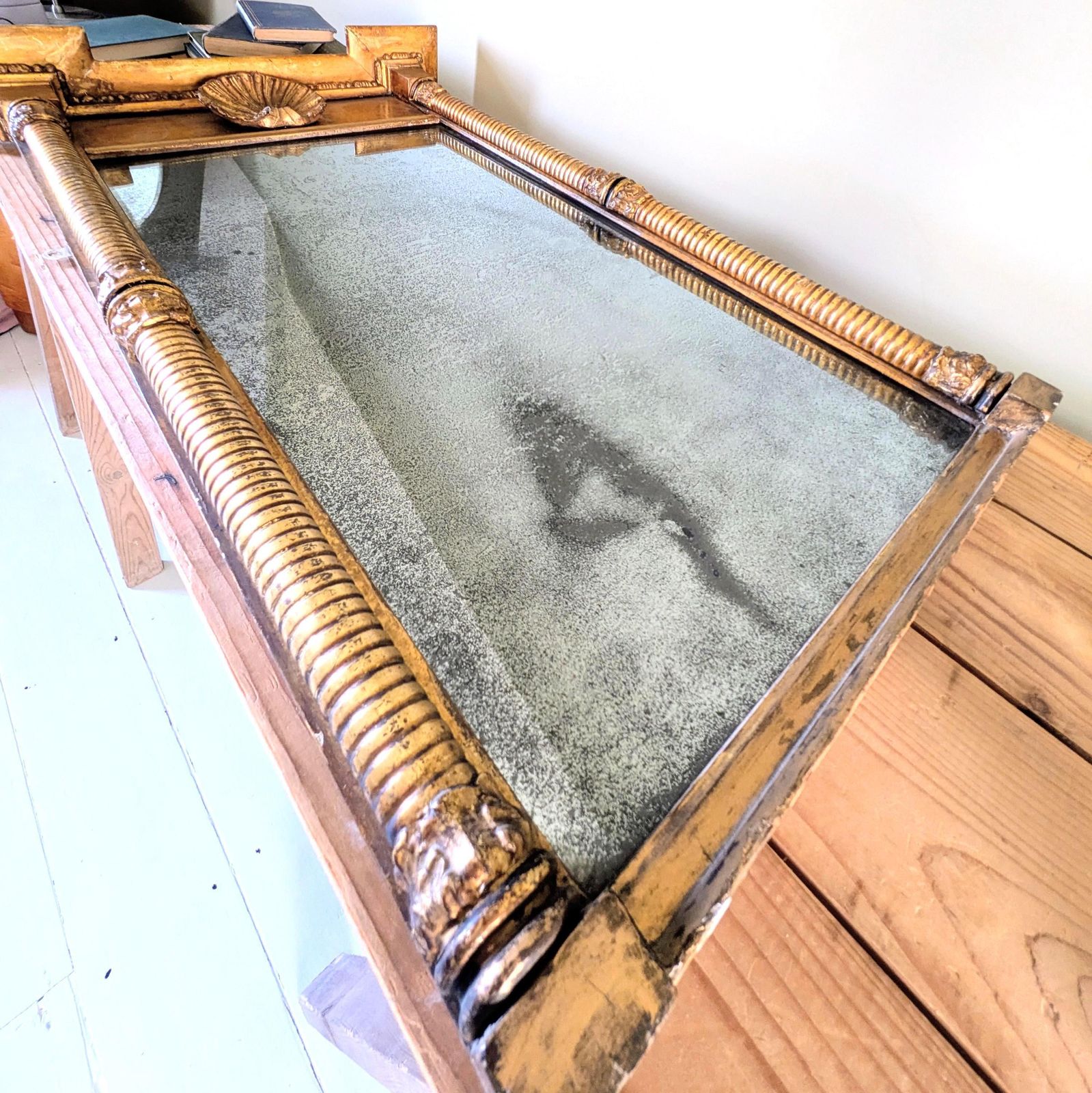 An Antique Regency Gilt Pier Mirror   English C1820 photo vintage