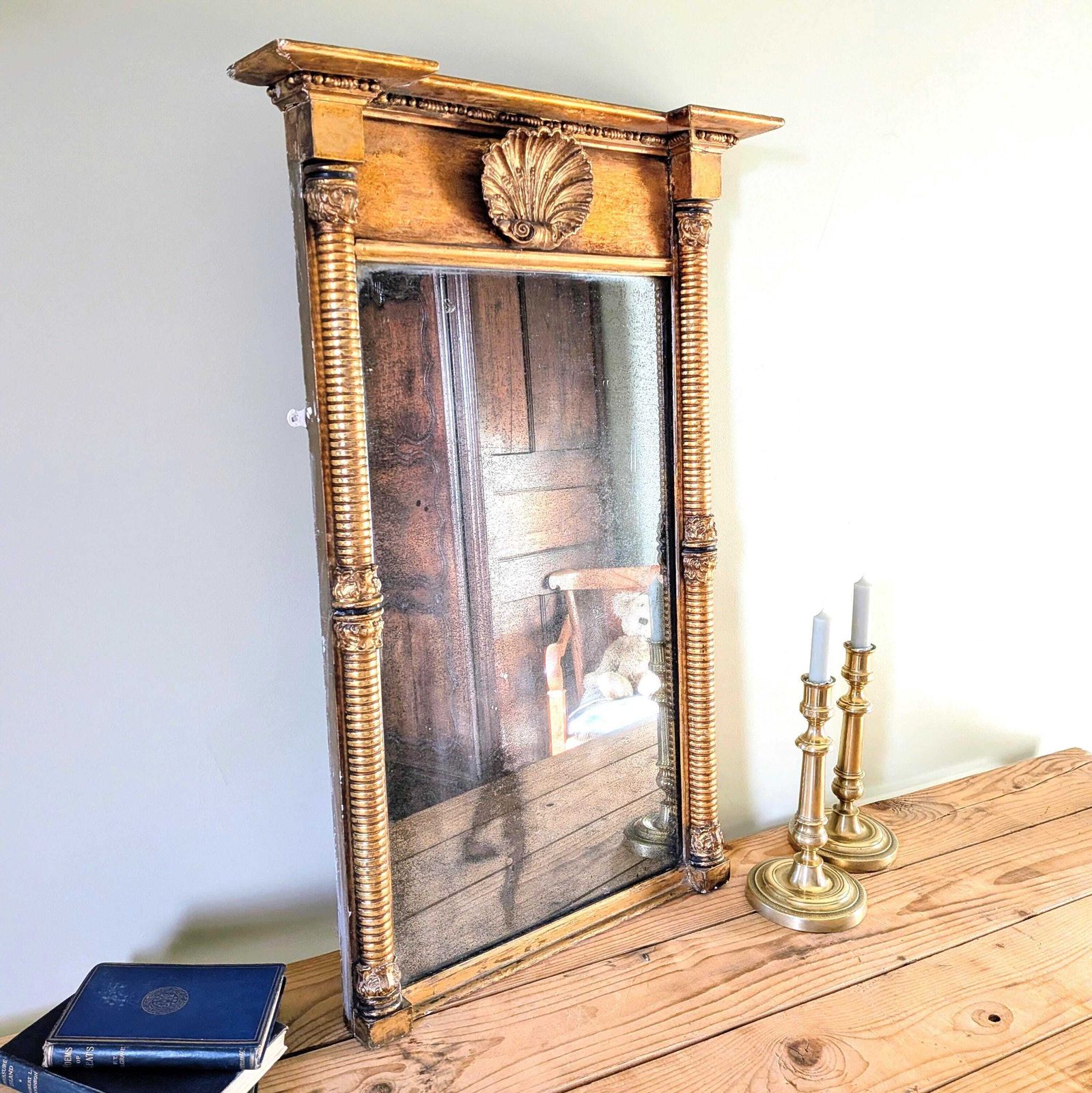 photo furniture An Antique Regency Gilt Pier Mirror   English C1820