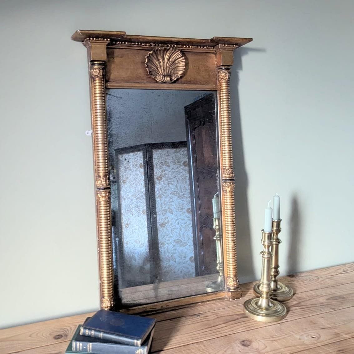495.0 An Antique Regency Gilt Pier Mirror   English C1820 photo