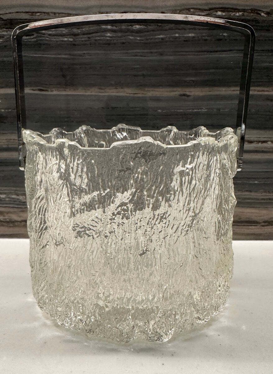 1970s Swedish Iittala "Seita" Series Frosted Ice Bucket By Tapio Wirkkala photo for sale