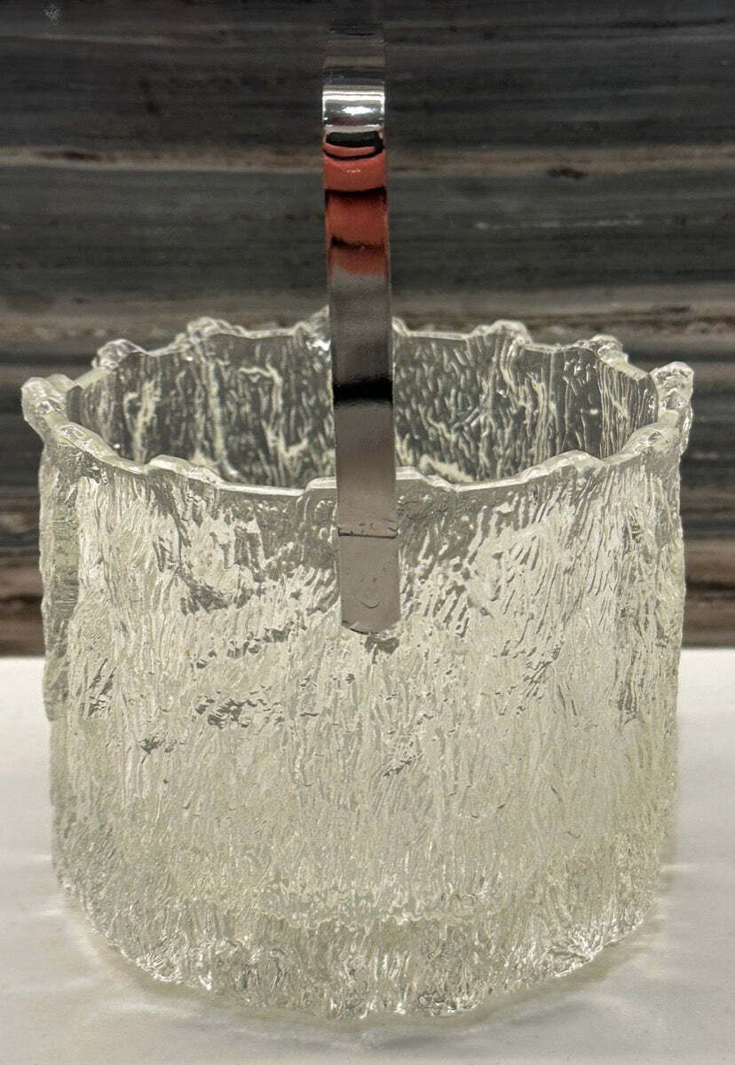 photo vinterior 1970s Swedish Iittala "Seita" Series Frosted Ice Bucket By Tapio Wirkkala