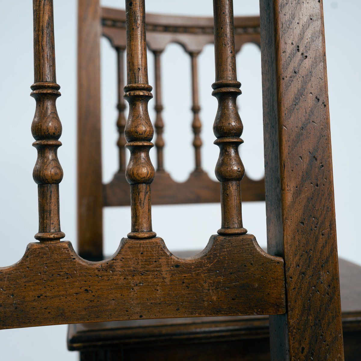 photo vintage Spanish Walnut Hand Carved Dining Chairs, 1969, Set Of 6