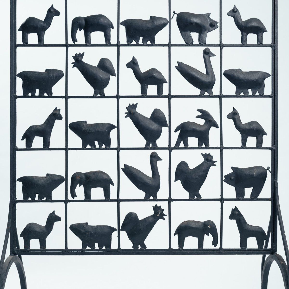 Atelier Marolles Freestanding Room Divider Screen With Animal Motifs In Wrought Iron By Jean Touret photo furniture