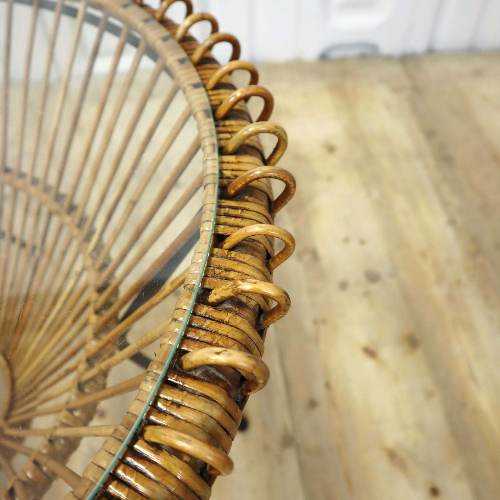 photo furniture Mid Century Rattan Franco Albini Coffee Table.