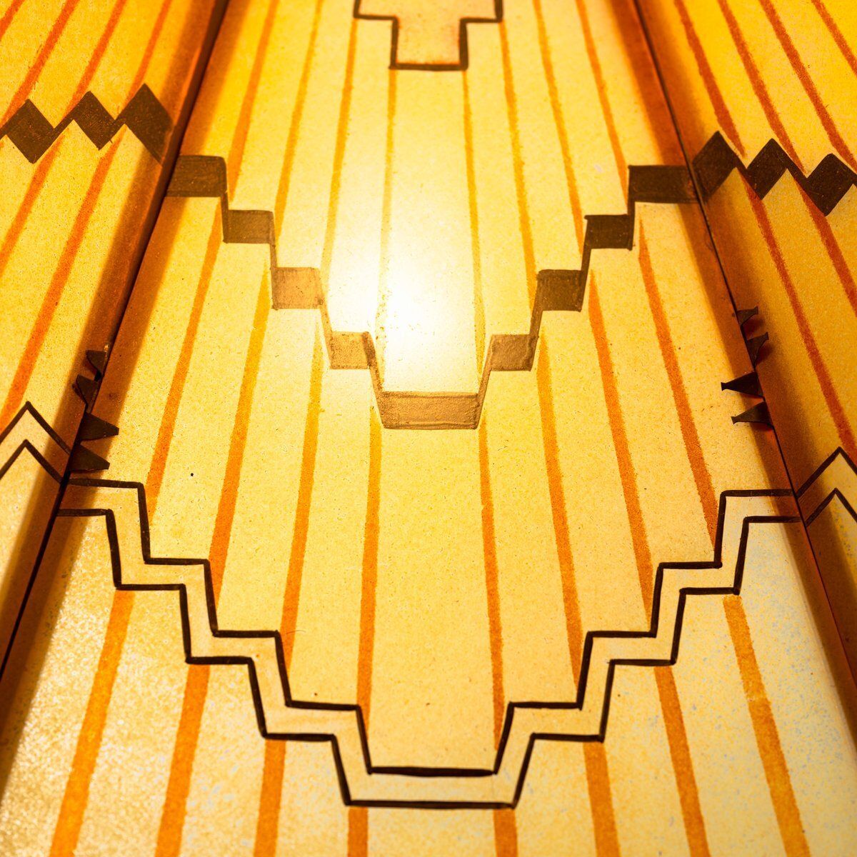 1343.0 Art Deco Amsterdam School Painted Glass Chandelier, The Netherlands, 1930s photo