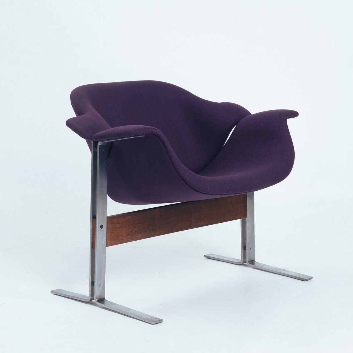 Lounge Chair In Pink Wool On Steel Frame By Just B. Meijer For Kembo, 1960s