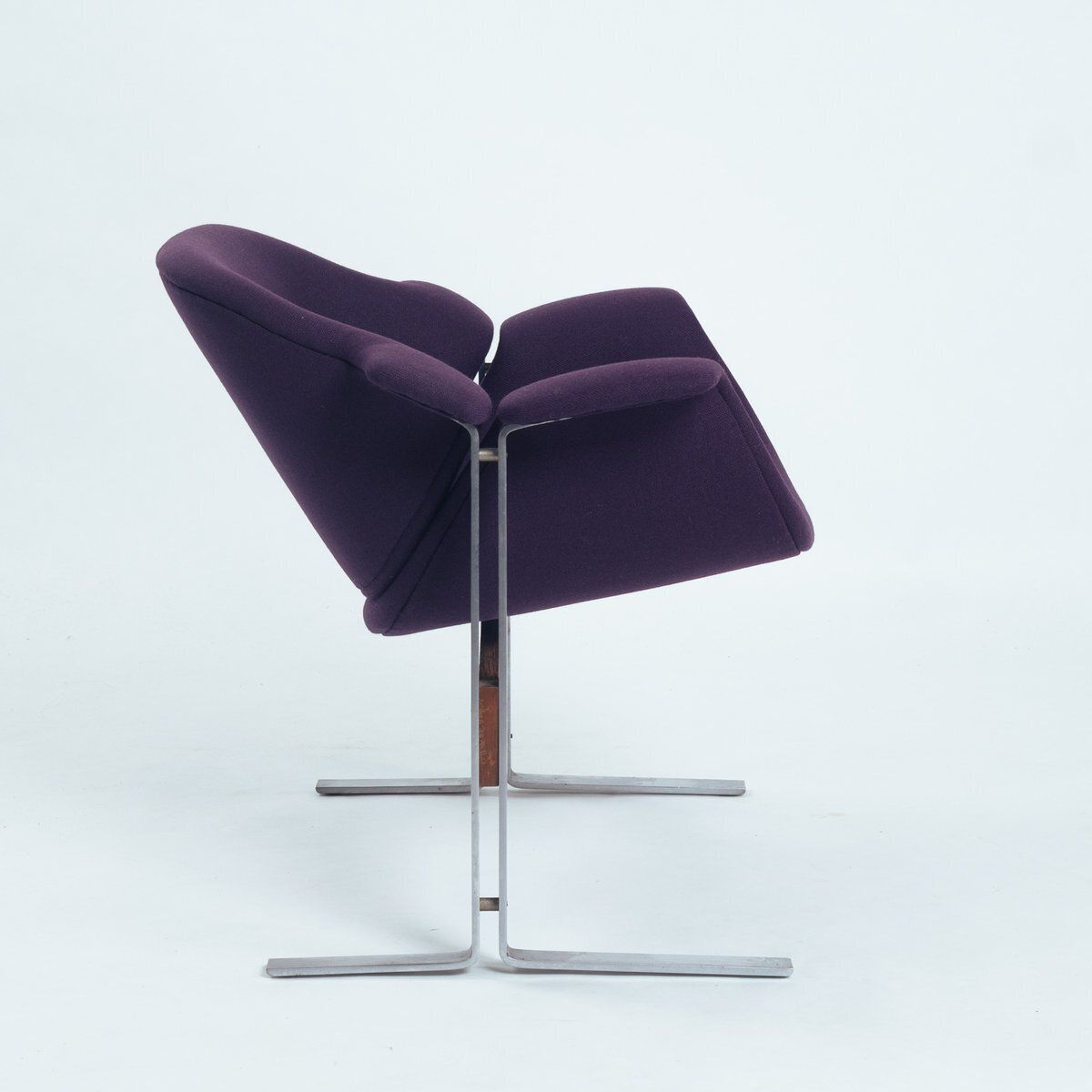 Lounge Chair In Pink Wool On Steel Frame By Just B. Meijer For Kembo, 1960s photo furniture