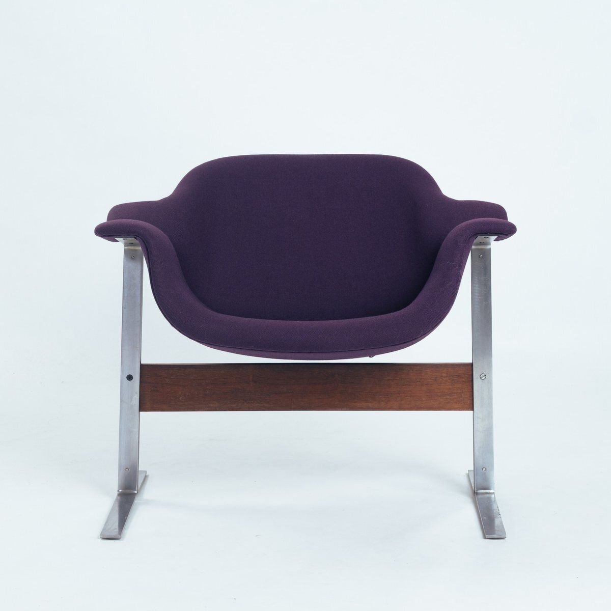 Lounge Chair In Pink Wool On Steel Frame By Just B. Meijer For Kembo, 1960s photo 2036.0