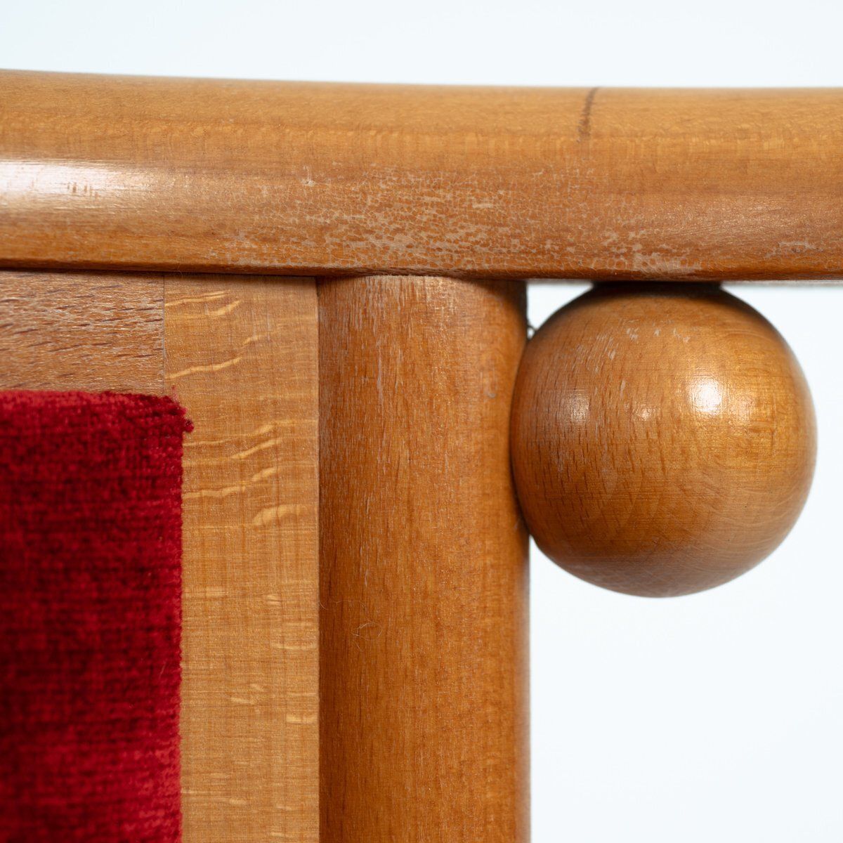 photo vinterior Art Nouveau Fledermaus Dining Chairs In Wood And Red Velvet By Josef Hoffmann For Wittmann, Austria, 1907, Set Of 4
