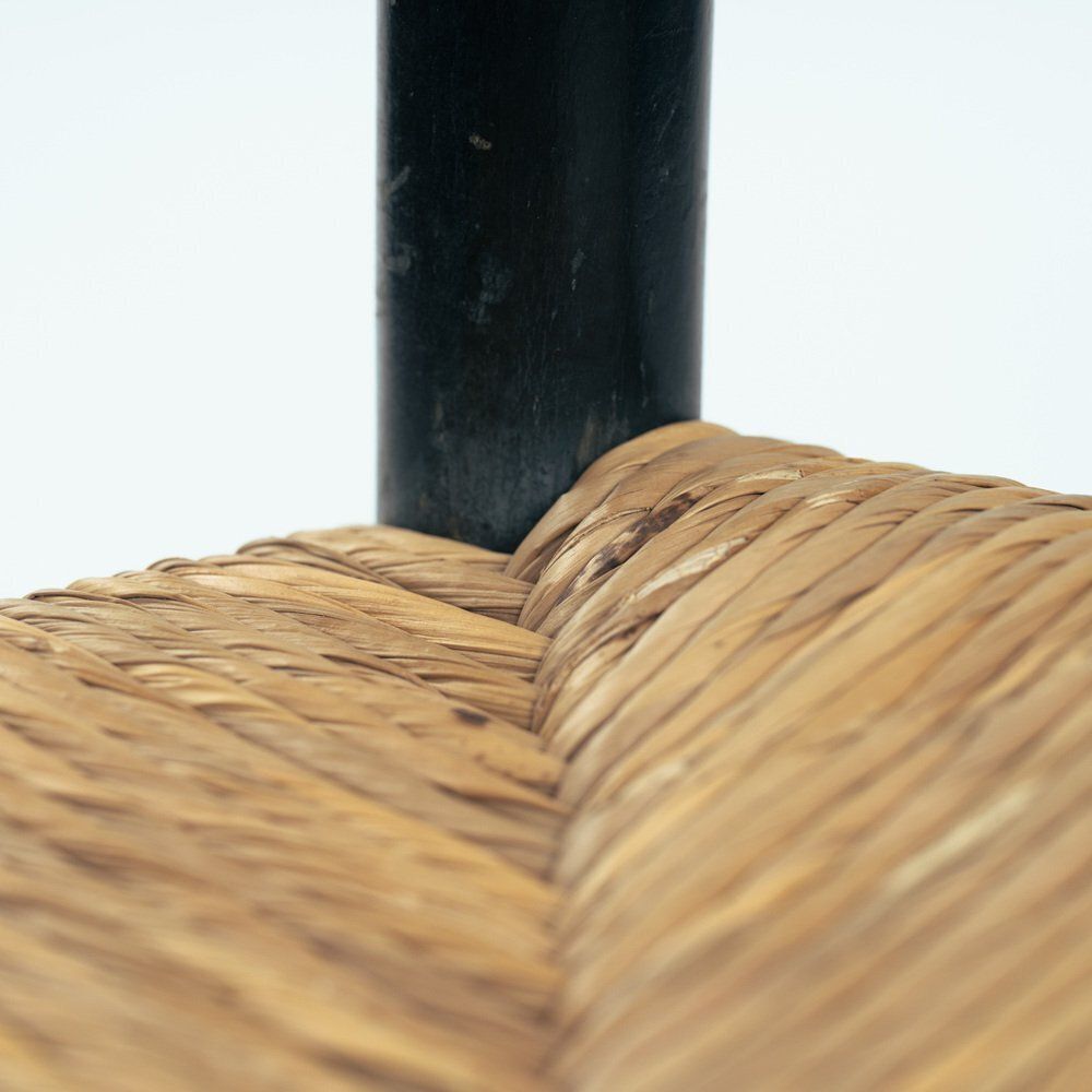 photo furniture Italian Ebonised Straw Webbing Highback Side Chair In Style Of Chiavari, 1970s
