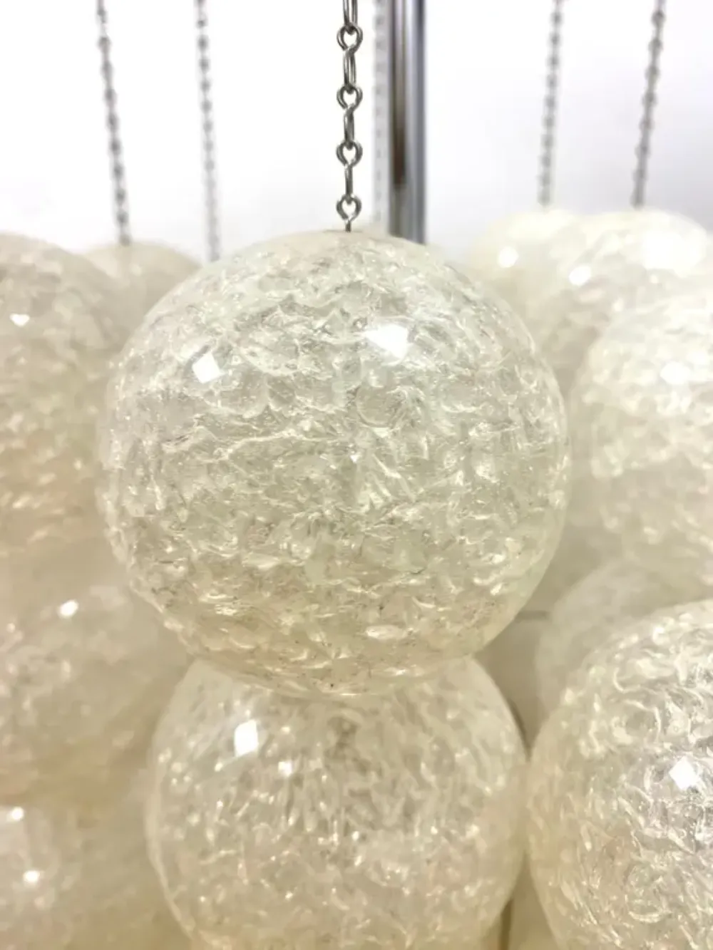 Retro Hanglamp Met Plastic Ballen, Jaren 1960, Tsjecho Slowakije photo Verlichting