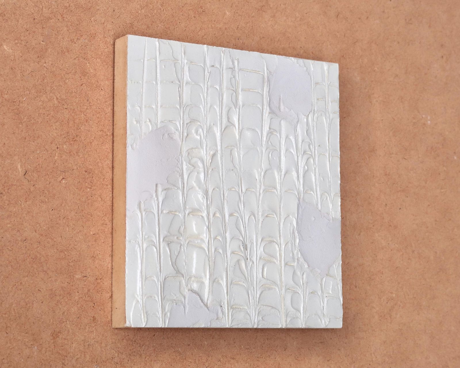 Small French Minimalist And Abstract White Textured Painting By Vincent Dufresne / Art, Home Decor, Minimal photo furniture