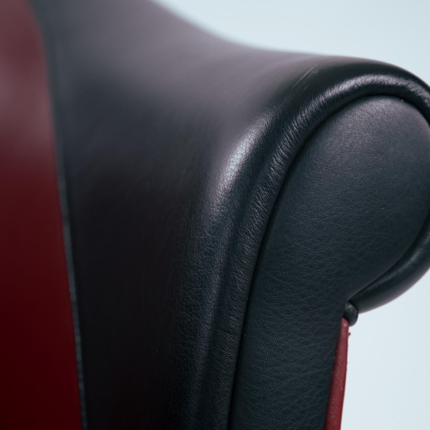 photo vinterior Leather Beech Wood Red Black Sinan Armchairs Designed By Poltrona Frau, Set Of 4