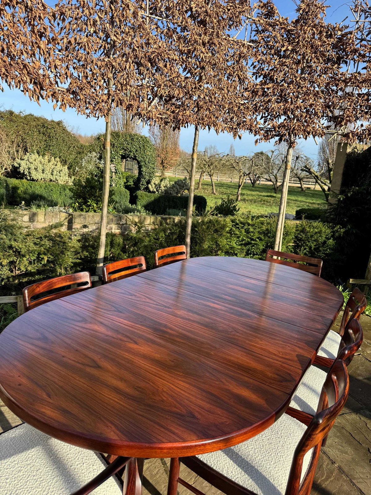 Furniture Danish Rosewood Dining Table And Eight Rosewood Chairs By H W Klein For Bramin 1960s   Pending A10 Certificate photo