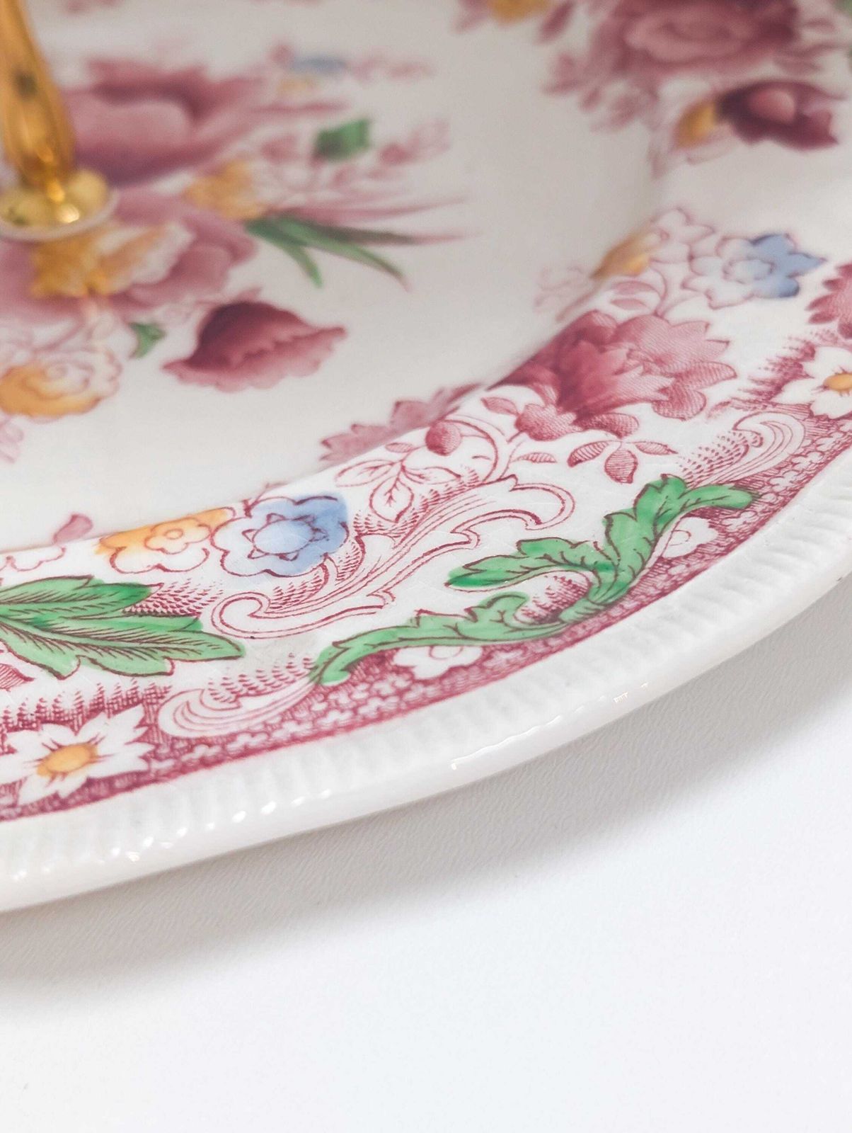 Beautiful Elegant Vintage 3 Tier Cake Stand. Bone China, Bridgerton Style. Made In England photo vintage