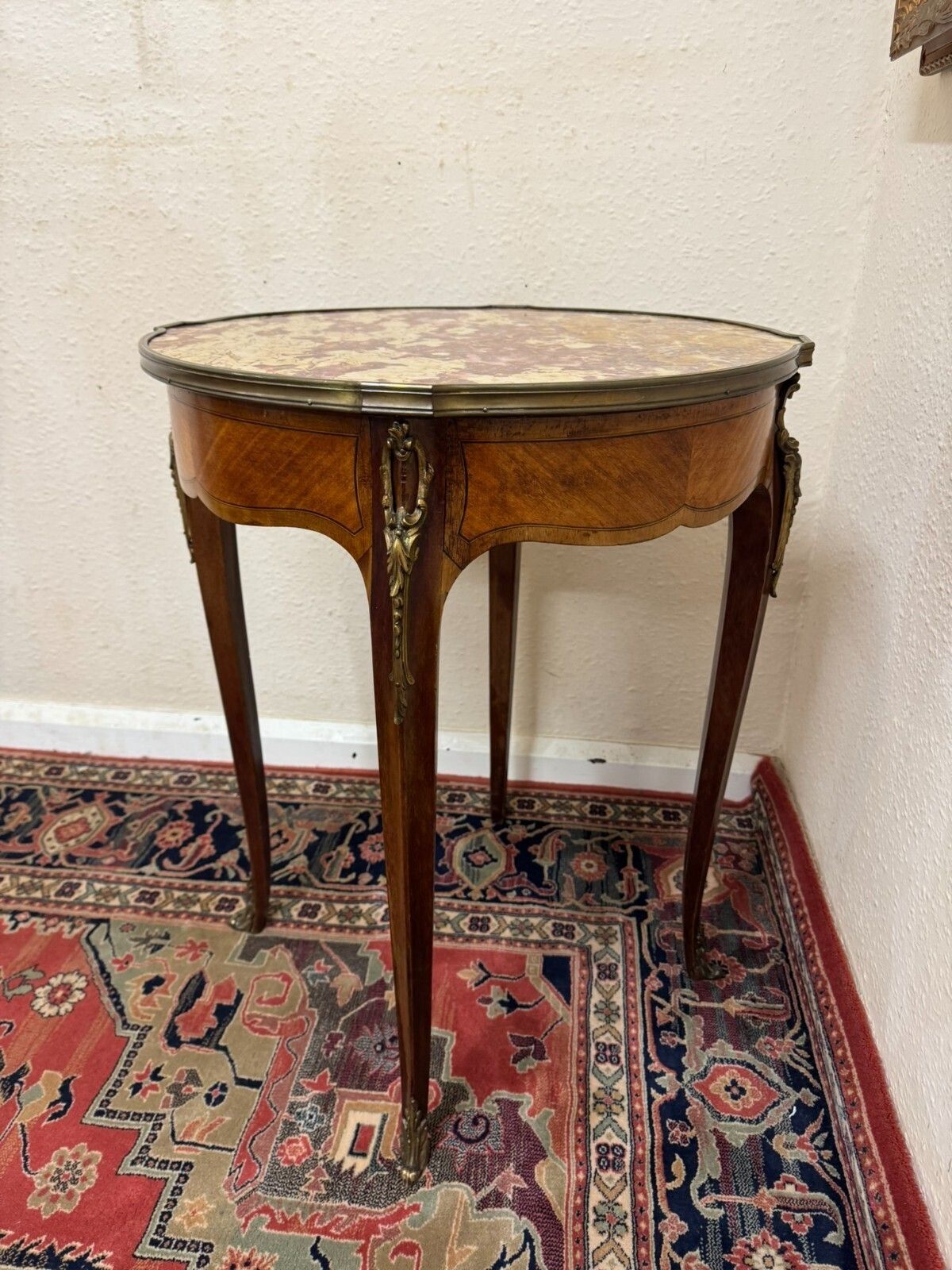 Outstanding Quality French Kingwood Marble Top Centre Table Circa 1950 photo vintage