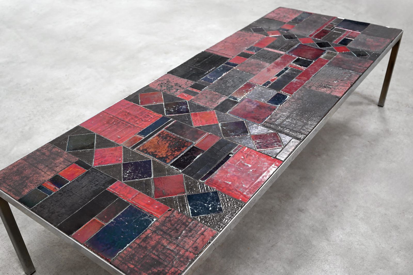 Large Ceramic Tile Coffee Table By Pia Manu, Handcrafted, Belgium 1960's photo 5890.0