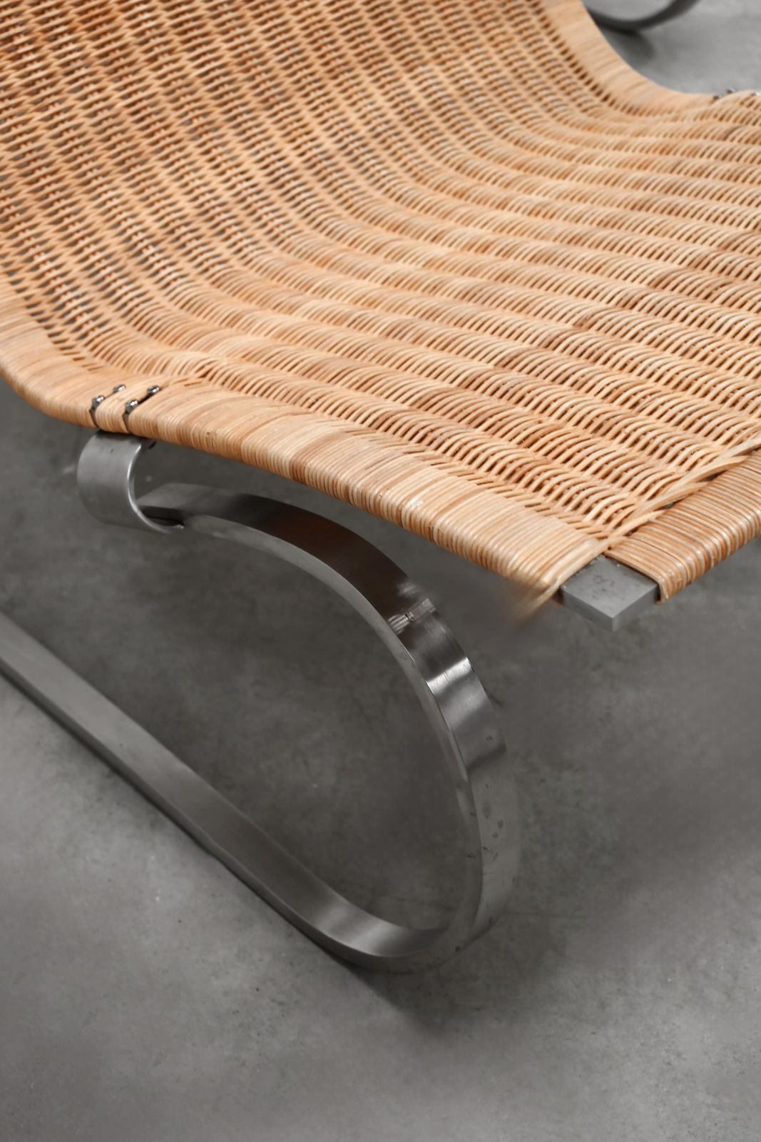 Poul Kjaerholm Pk20 Cantiliver Stainless Steel, Cane And Leather Lounge Chairs photo buy