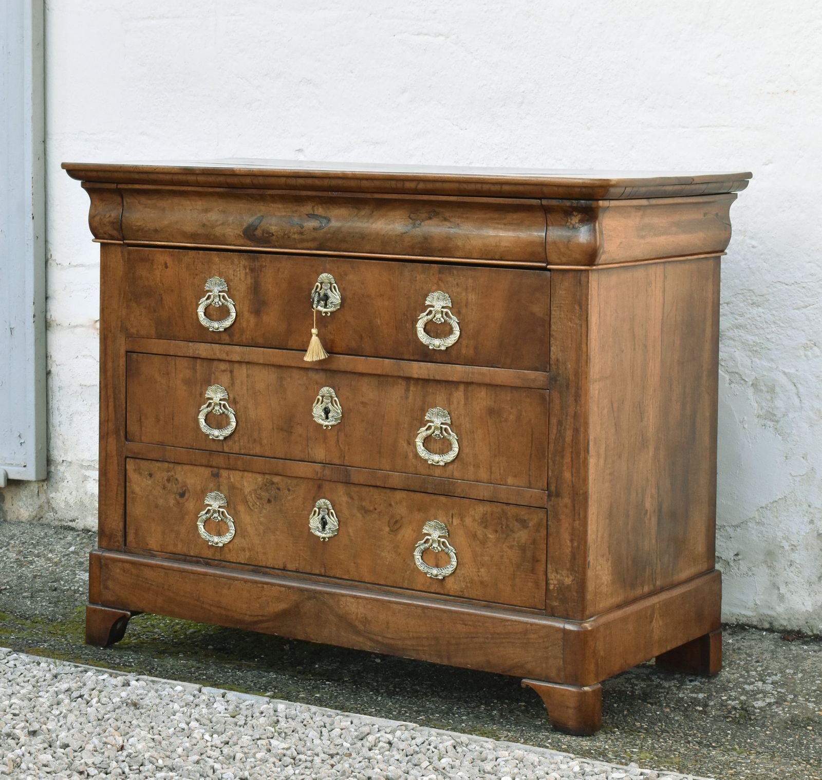 French Chest Of Drawers In Walnut Louis Philippe Period 19th Century photo for sale