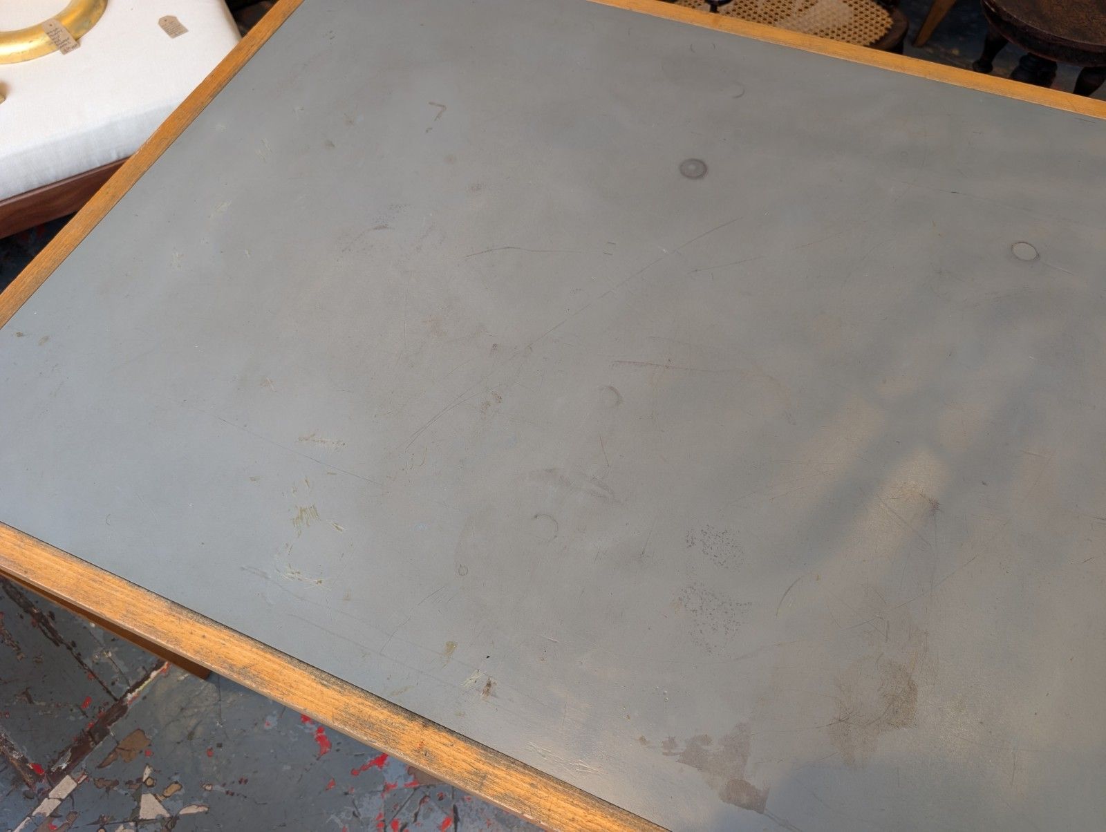 1970s Industrial Artists Desk Or Work Table. Vintage/Kitchen/Retro photo 420.0