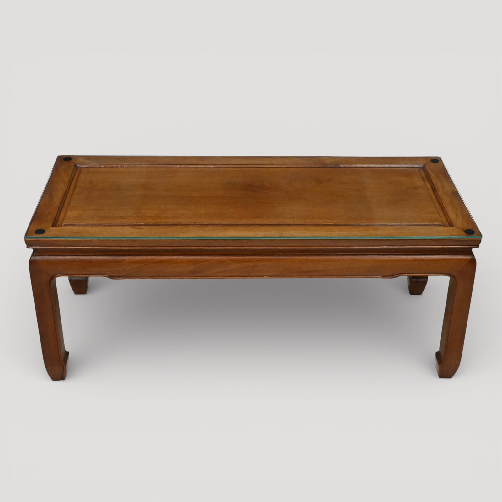 Chinese Style Coffee Table Inset Glass Top Carvings Kang Free Uk Delivery