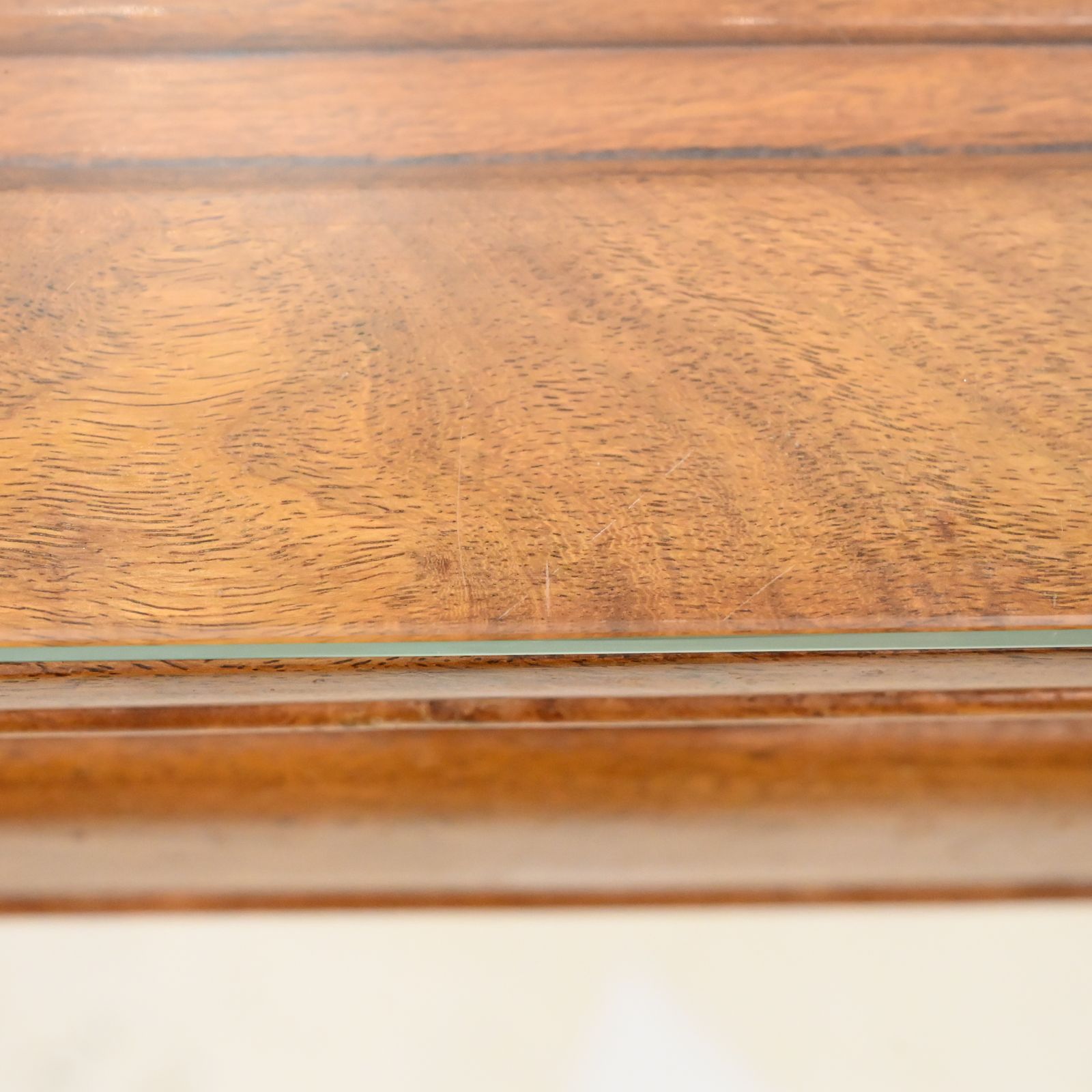 photo vintage Chinese Style Coffee Table Inset Glass Top Carvings Kang Free Uk Delivery
