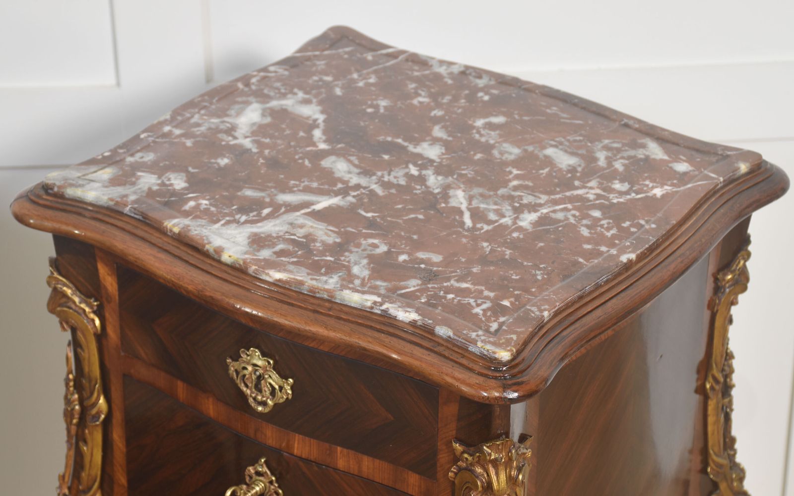 Pair Of Louis XV–Style Marble Top Bedside Cabinets photo 3954.0
