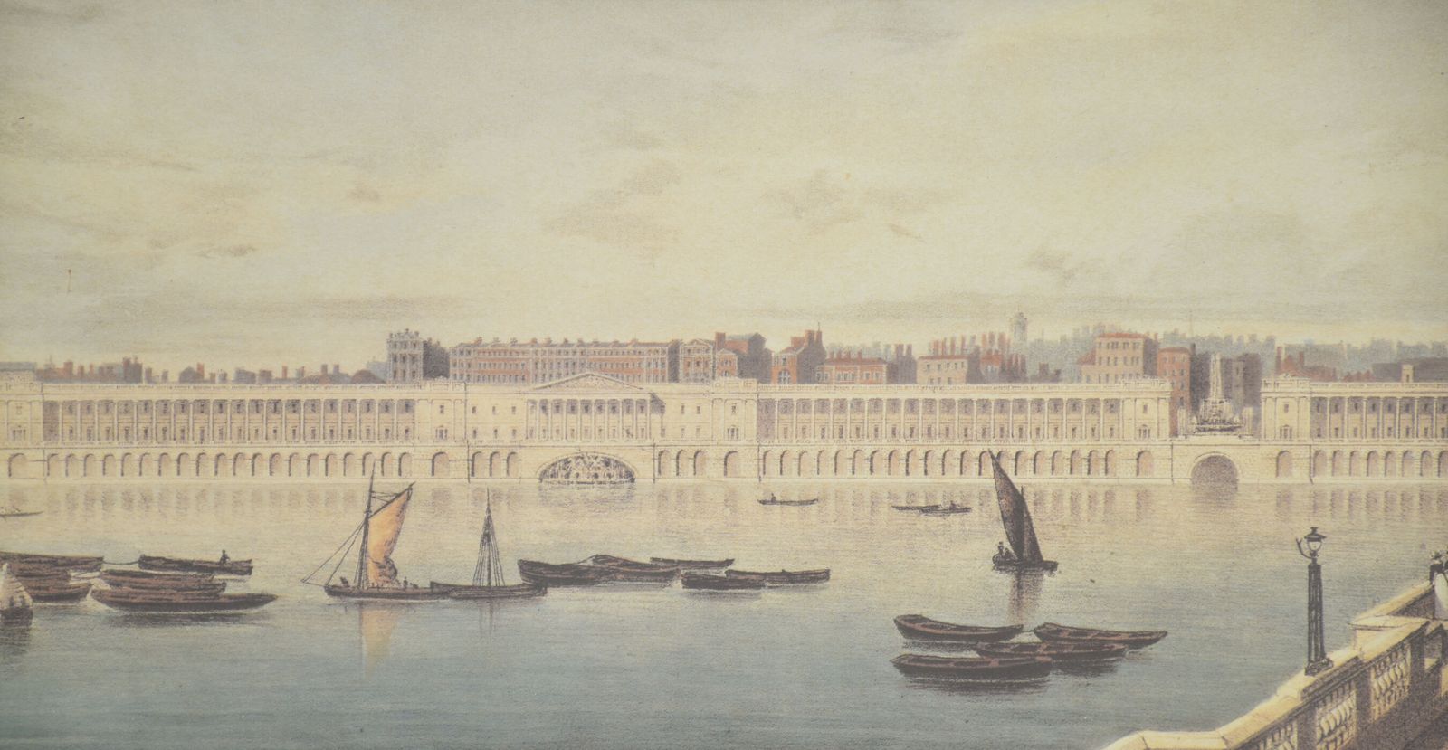 photo vintage Set Of Six Framed Coloured Prints Of Views Of The River Thames