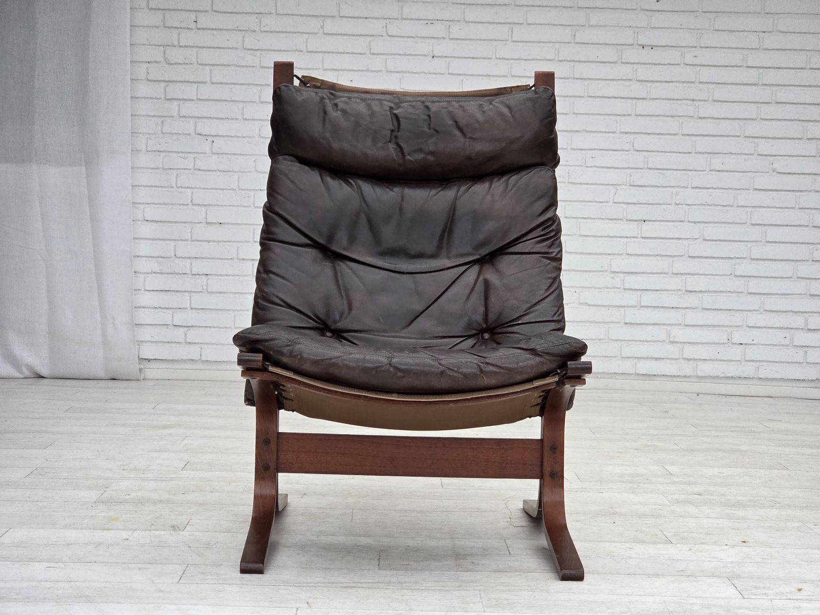1970s, Norwegian Design By Ingmar Relling, Model "Siesta", Furniture Leather. photo vintage