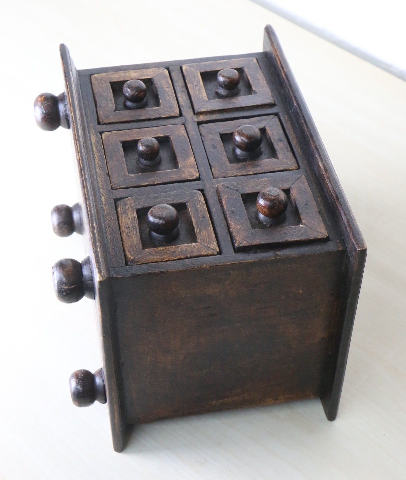 photo for sale Vintage Anglo Indian Wooden Drawers Spice Drawers Small Size Heavy Wood