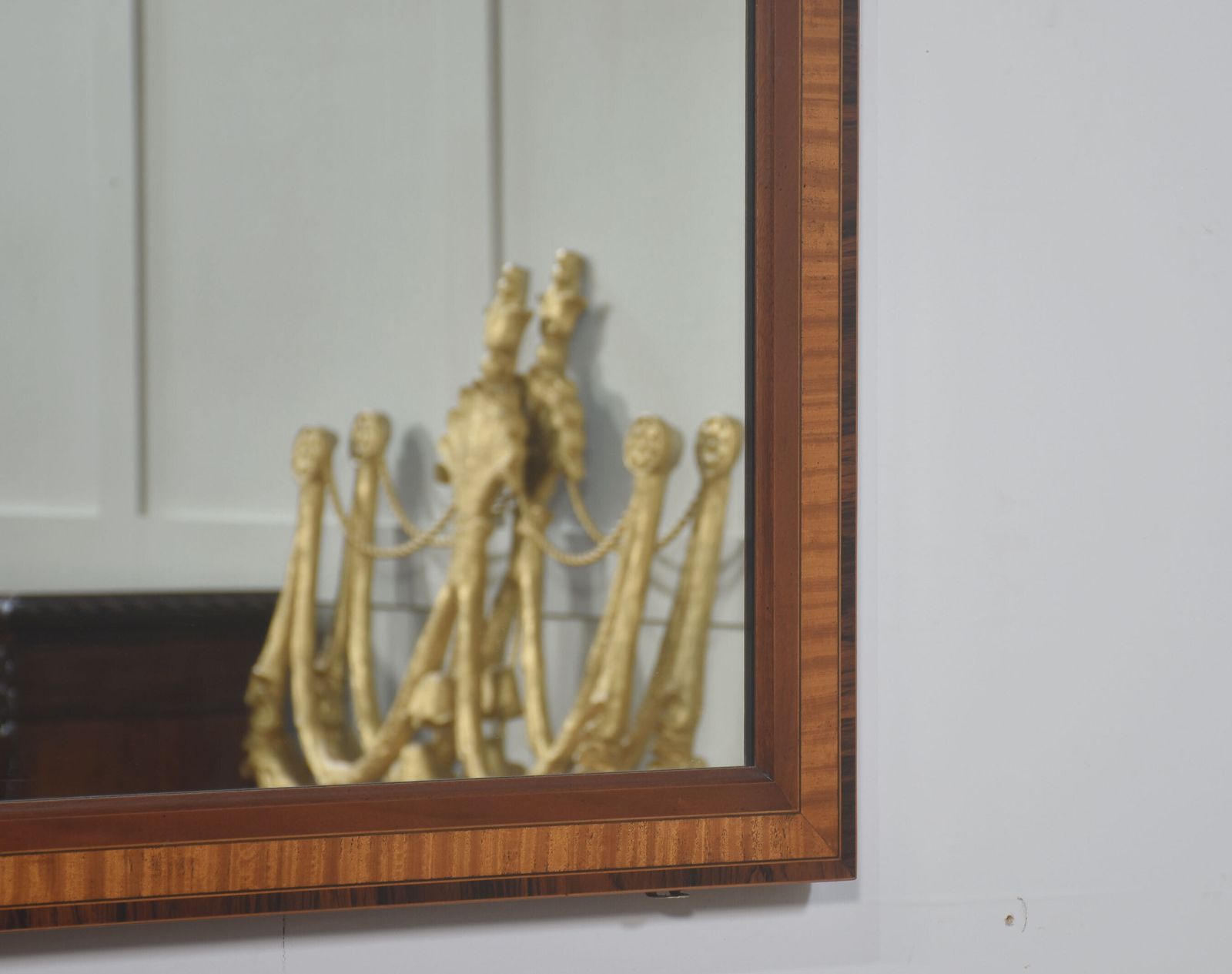 Inlaid Mahogany Console Table With Matching Wall Mirror photo for sale