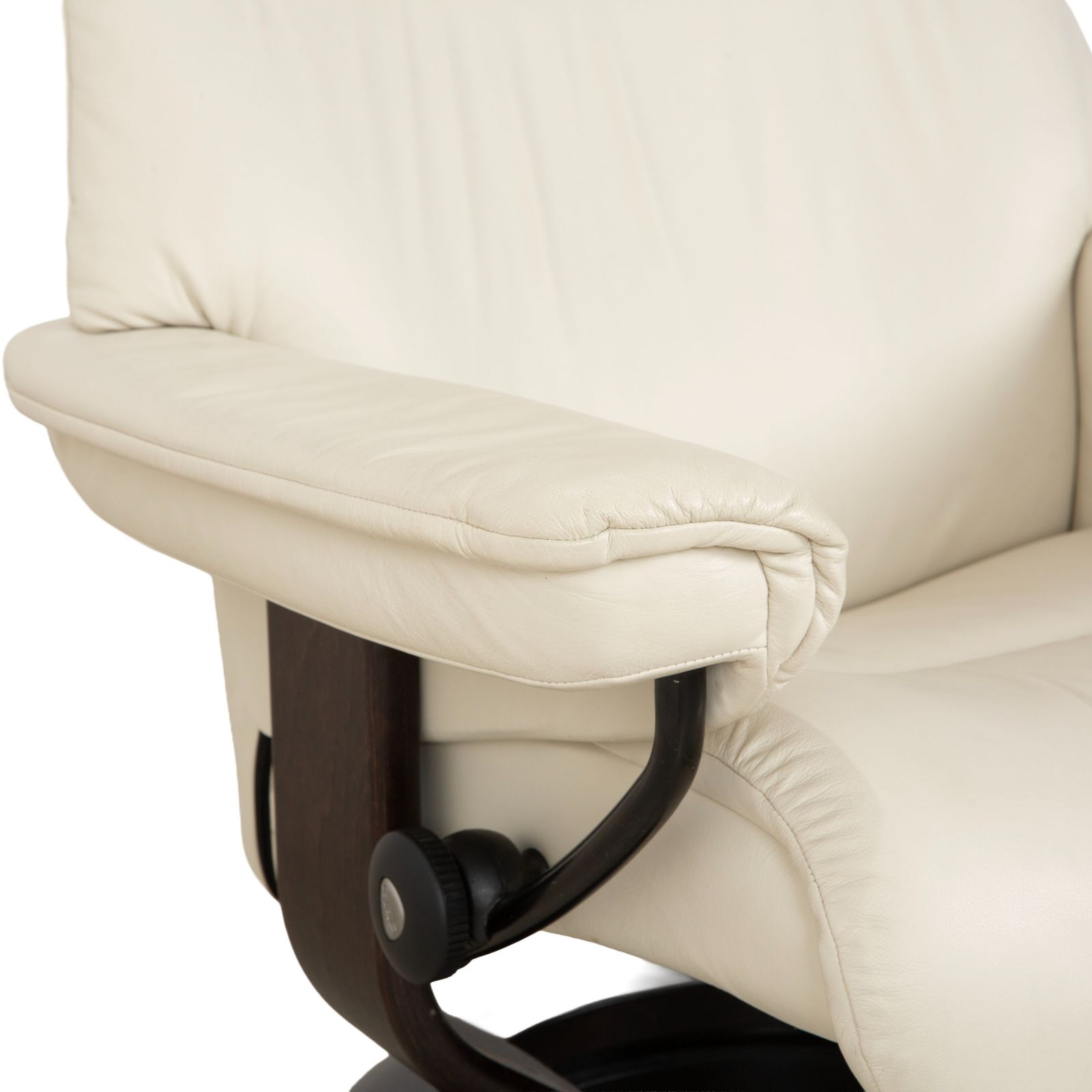 Stressless Sunrise Leather Recliner Set Cream, Manual Function photo vintage