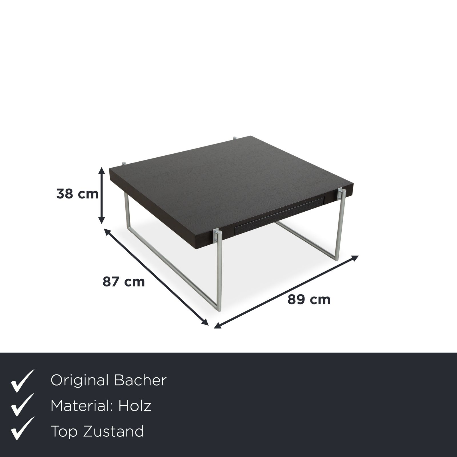 Table basse Bacher Kyoto en bois, noire photo furniture