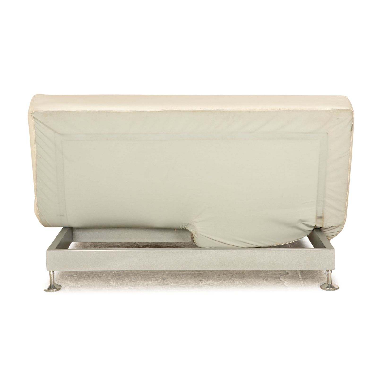 Furniture Edra Damier Leather Two Seater Cream Sofa Manual Function Sleep Function photo