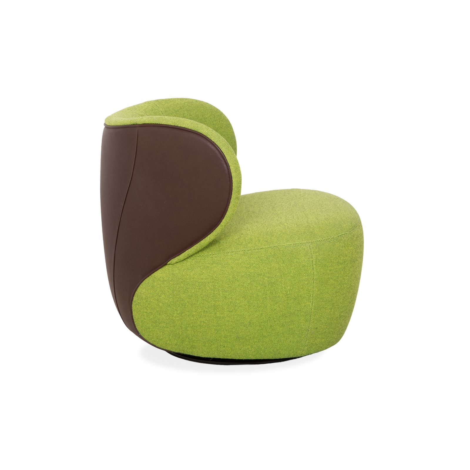 Walter Knoll Bao Fabric Leather Armchair Green Brown Swivel Function photo vintage
