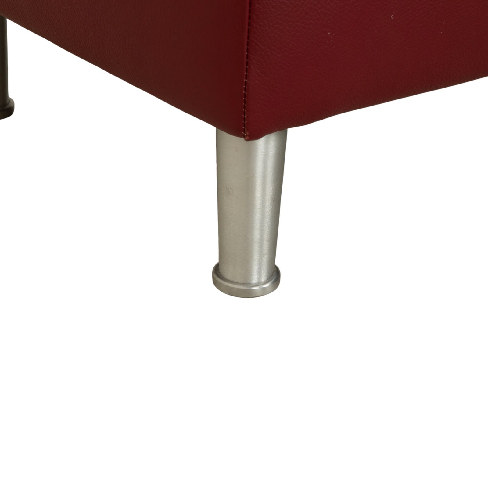 Repose-pieds Willi Schillig Loop en cuir, rouge bordeaux photo for sale