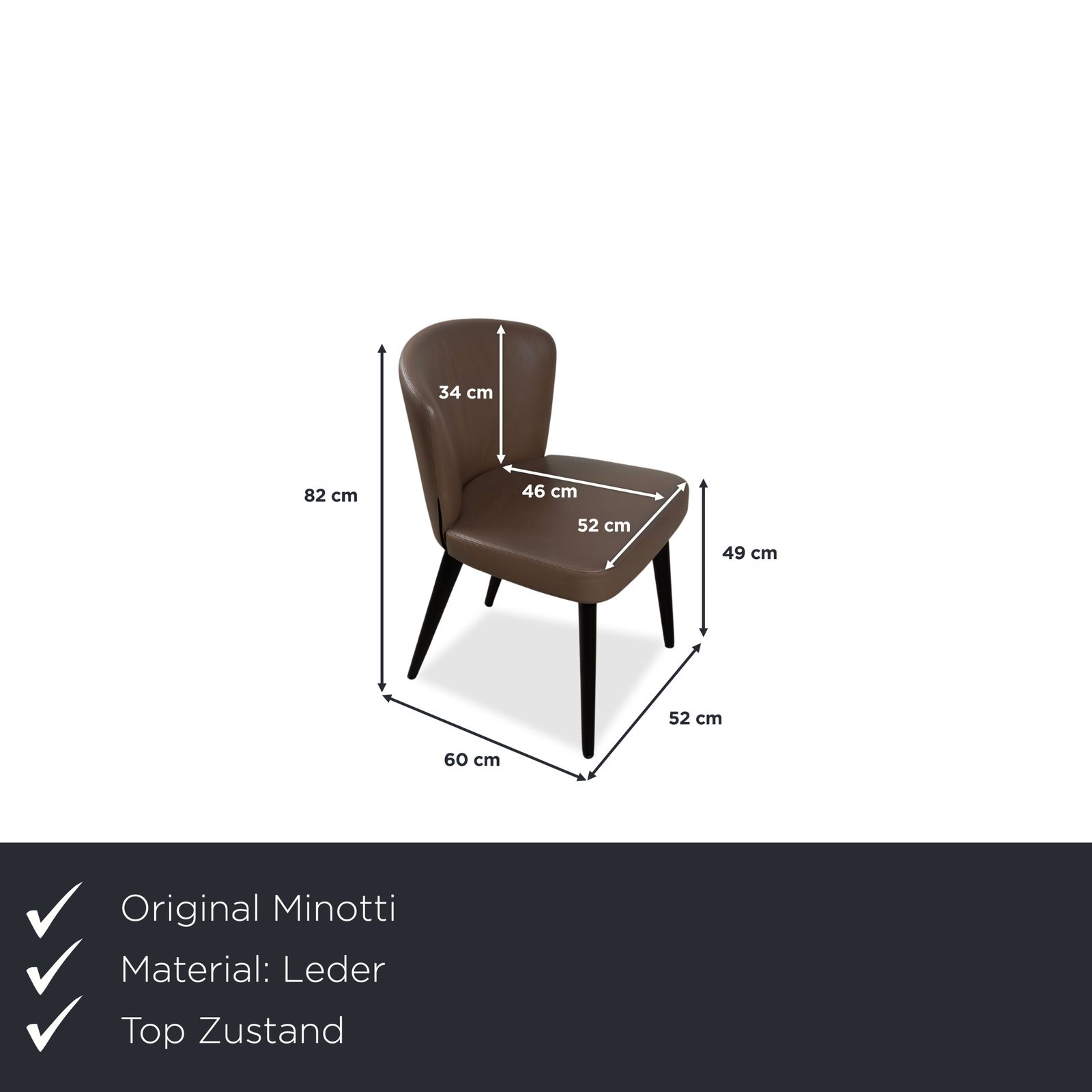 Minotti Aston Leather Chair Brown photo furniture
