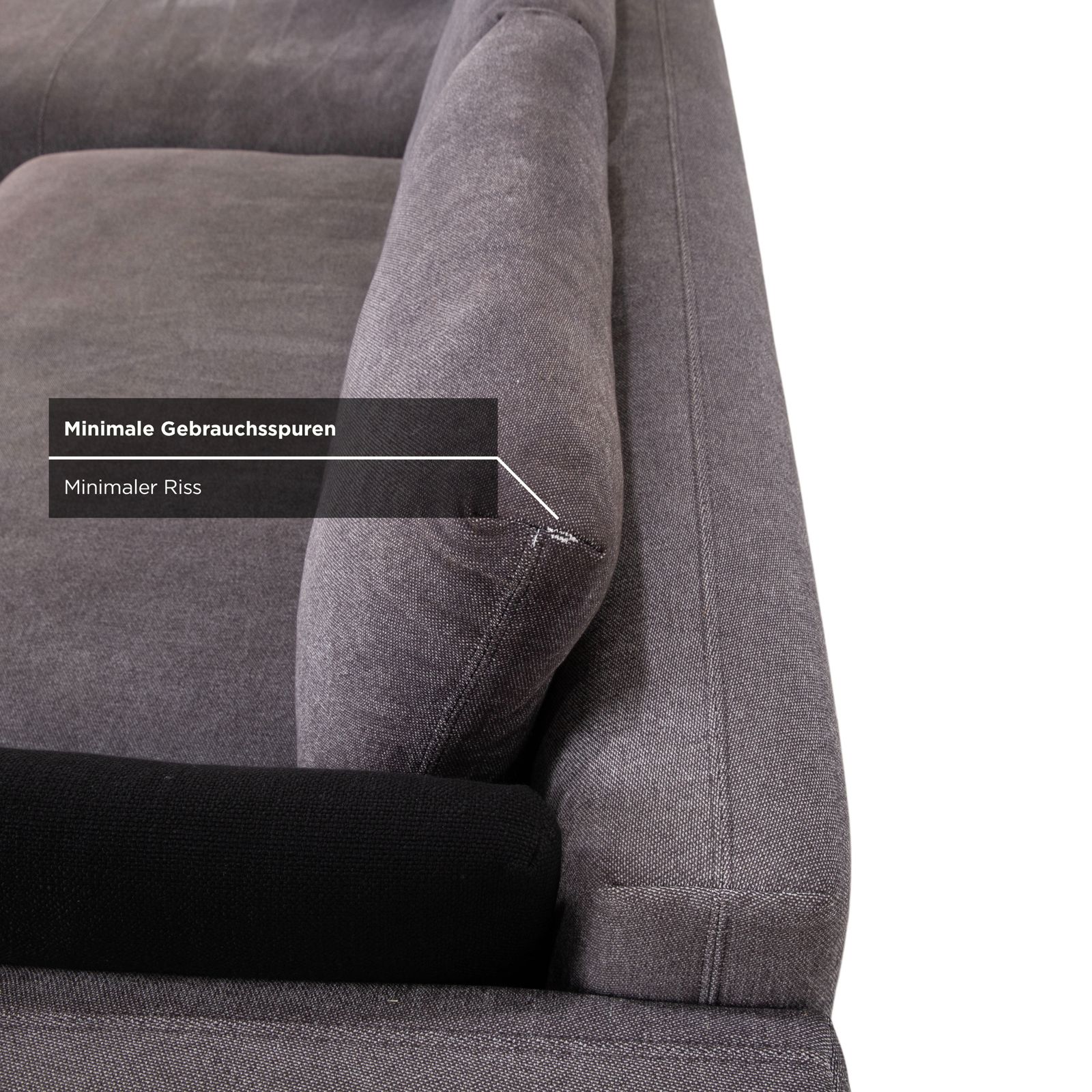 photo furniture Canapé d'angle Rolf Benz Nuvola en tissu, gris anthracite