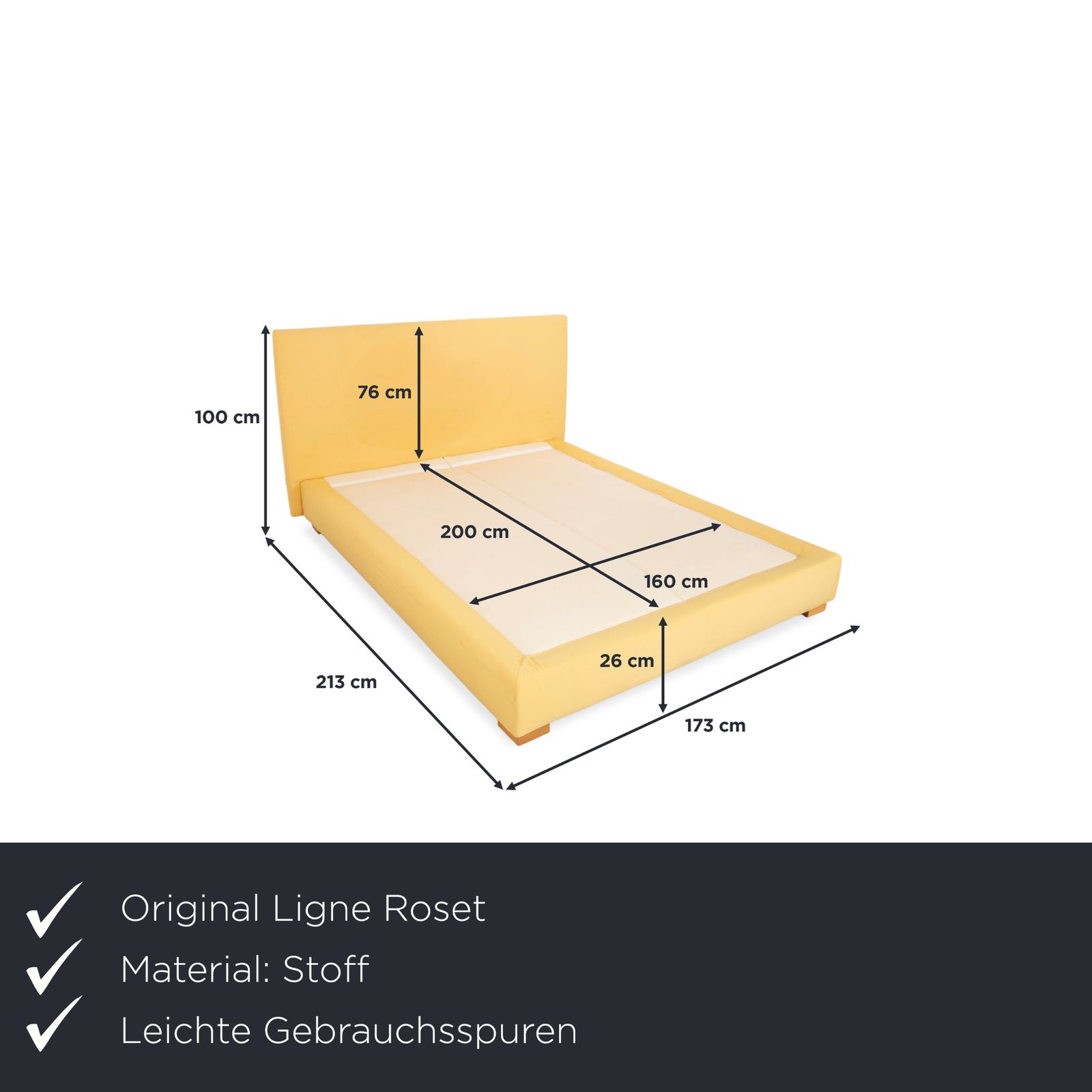 Lit Ligne Roset Anna en tissu, crème et jaune photo furniture